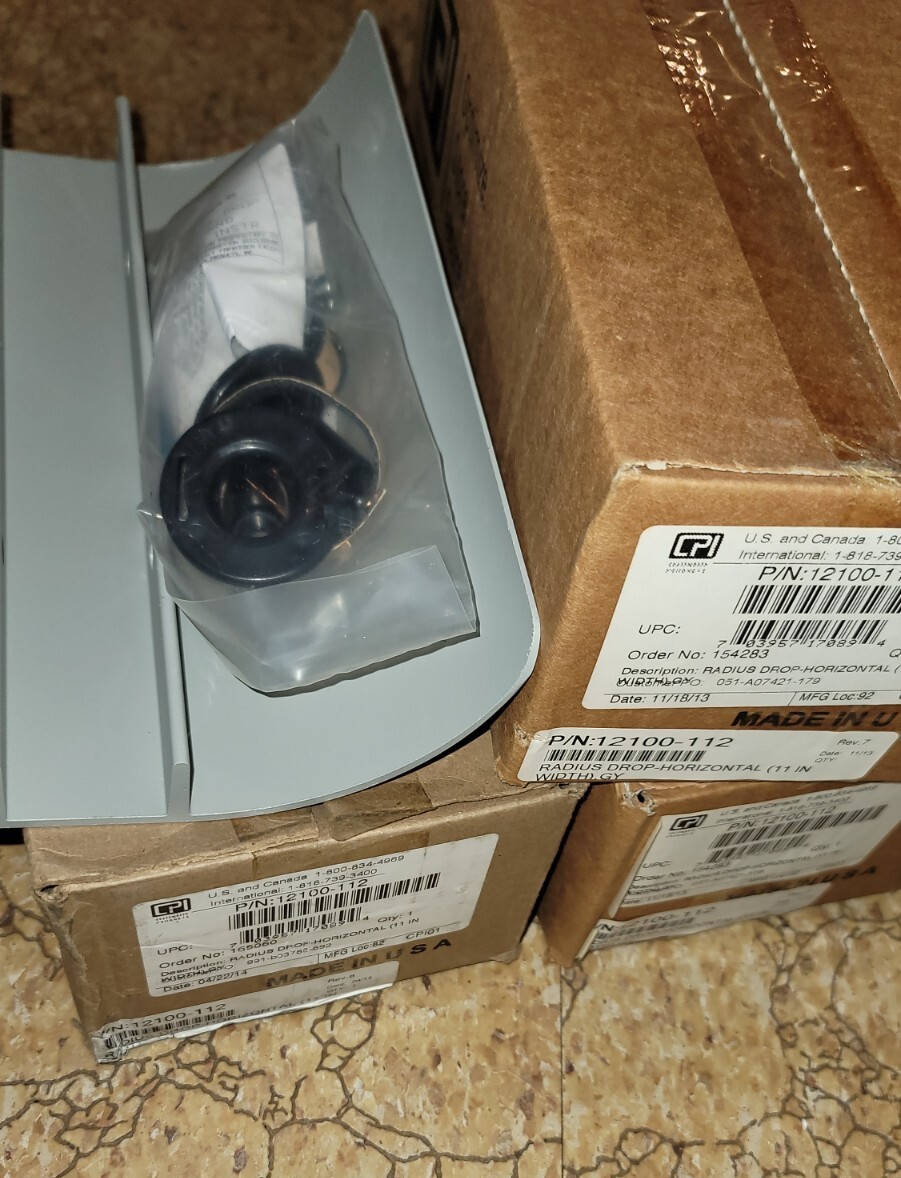 Lot of 3 Chatsworth CPI 12100-112 Cable Radius Drop Horizontal 11" Gray
