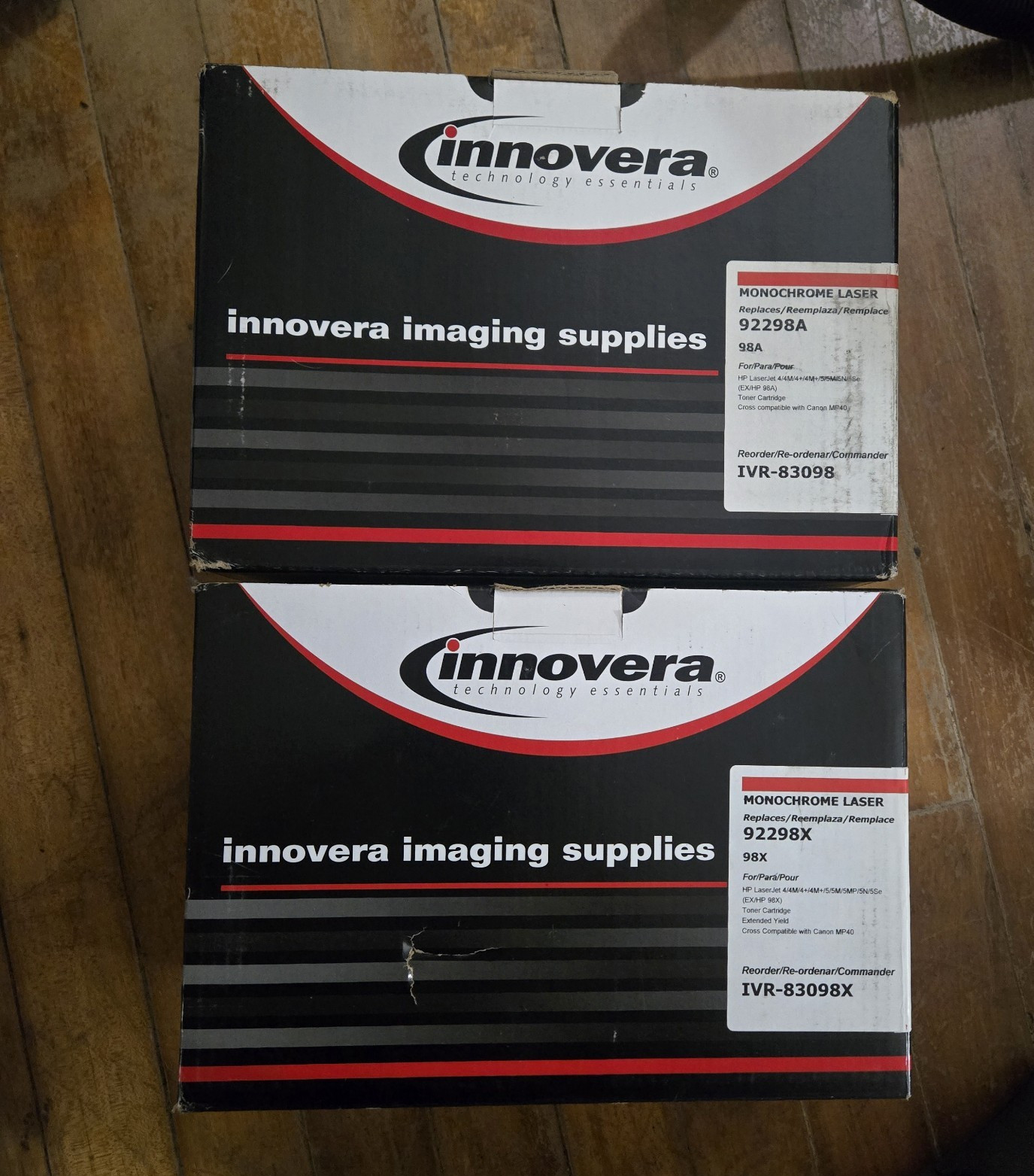 Lot of 2 Innovera Black Laser Toner Cartridges IVR-83098 & IVR-83098X HP 98A 98X