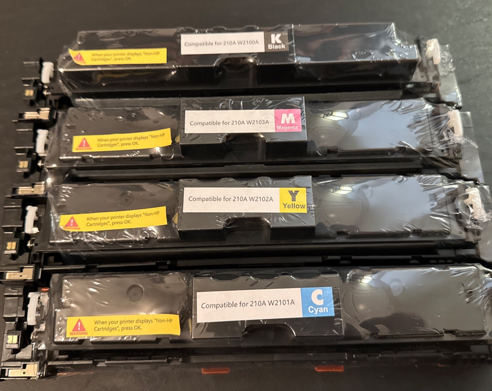 HP 210A Compatible NEW SEALED W210 Black/Cyan/Magenta/Yellow Printer Toner