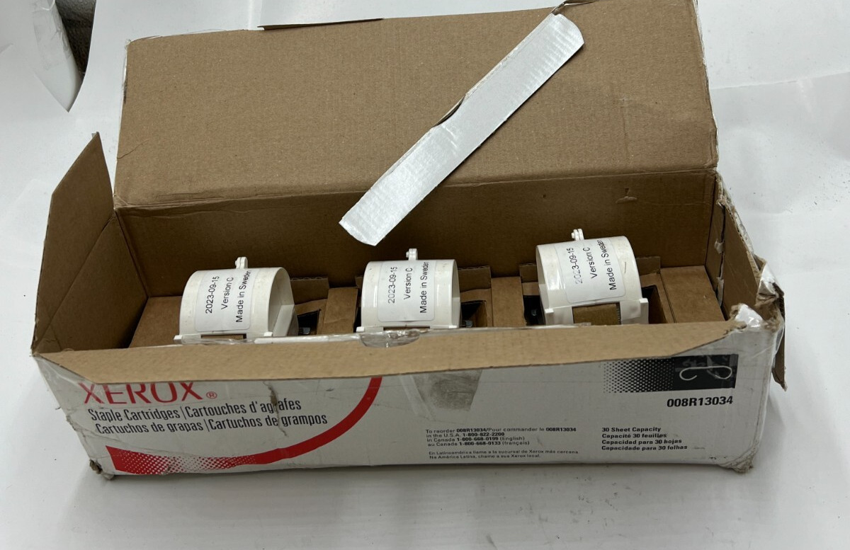 (QTY 3) Xerox 008R13034 Staple Cartridge Replacement For Nuvera 100/120/144
