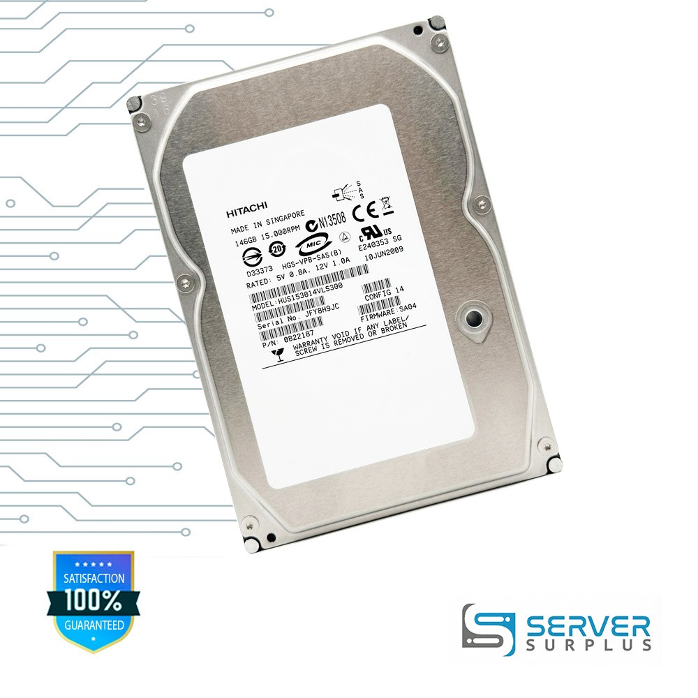 Hitachi HUS153014VLS300 146GB SAS 15000 RPM 3.5 in Enterprise HDD | 0B22187