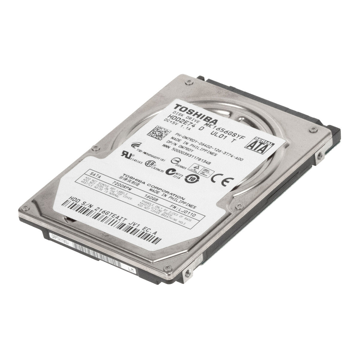 HARD DRIVE DELL 0M7RDY MK1656GSYF 160GB 7.2K 16MB SATA II 2.5'' 
