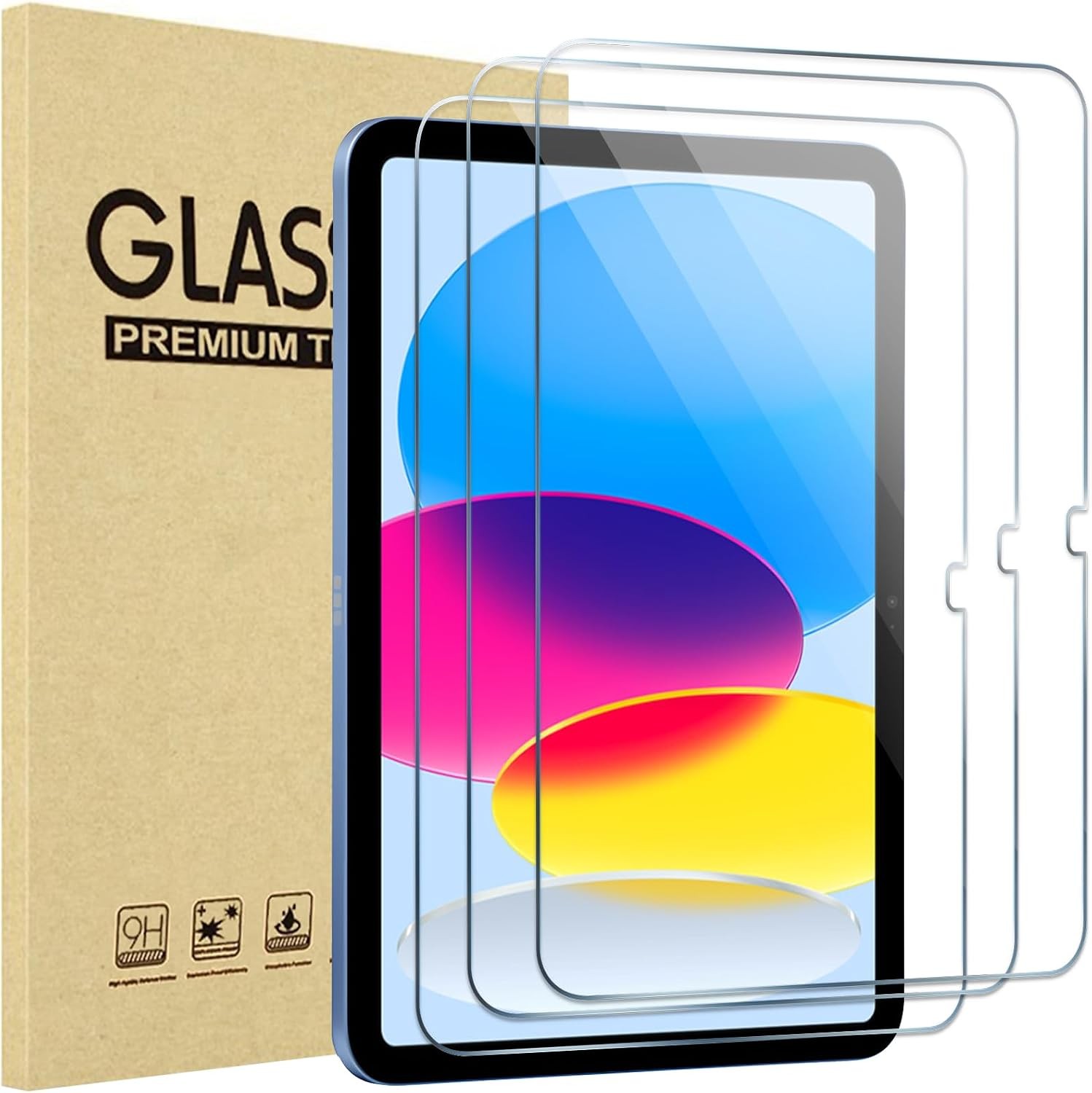 3-Pack Tempered Glass Screen Protectors for iPad A16 11-inch 2025/10.9 2022