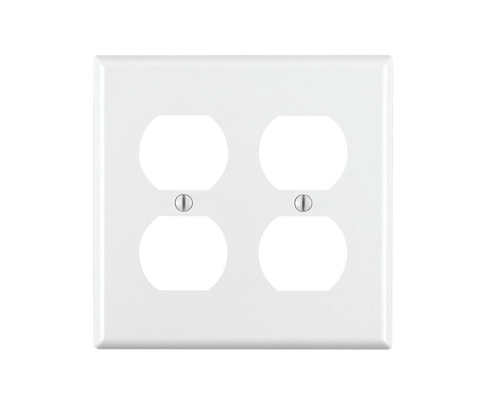 Leviton 88016 2-Gang Duplex Device Receptacle Wallplate Standard Size Thermos...