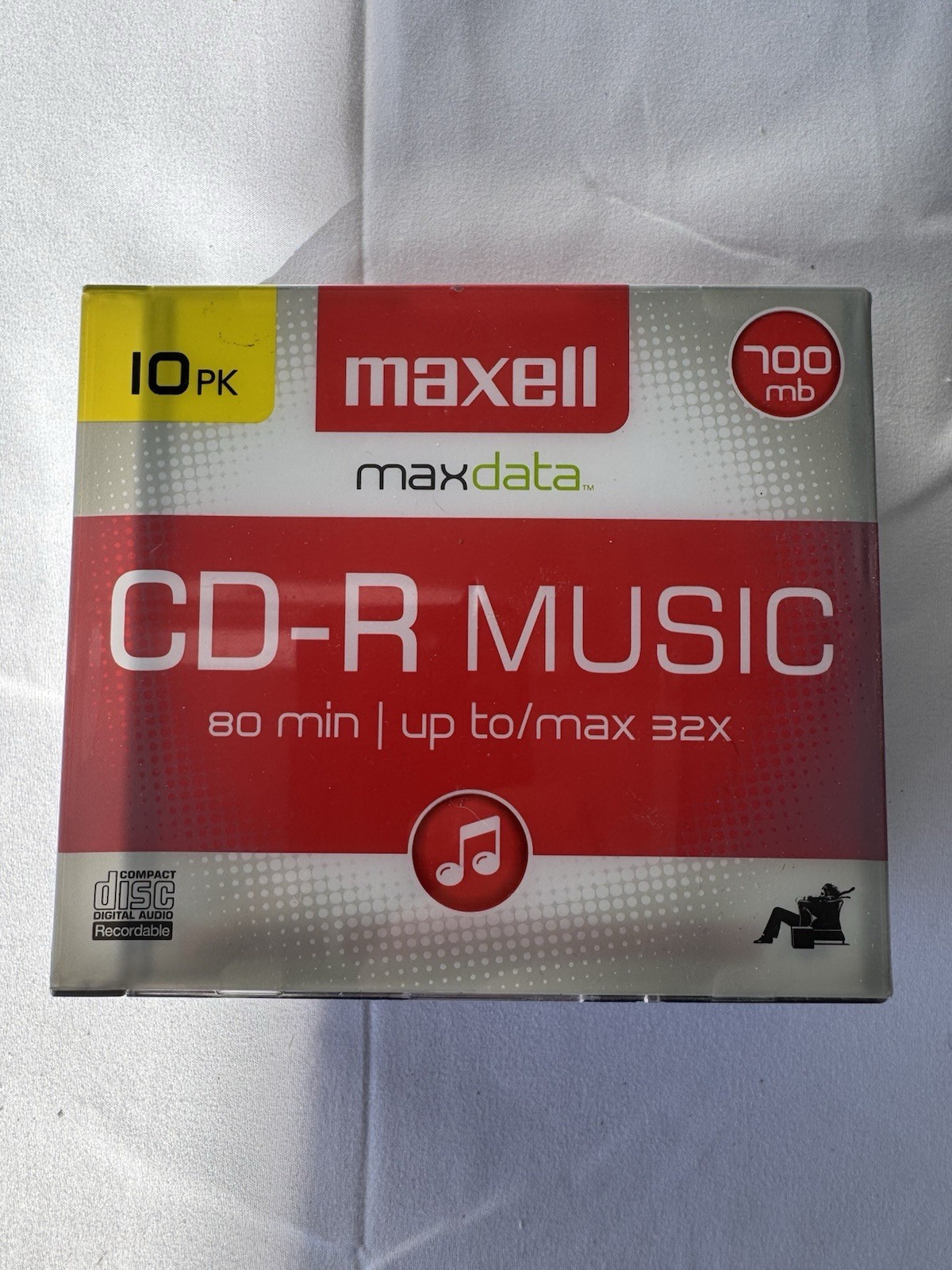 MAXELL 10 Pack CD-R Max Data Music 80 Minutes 700 MB Compact Disc NEW SEALED