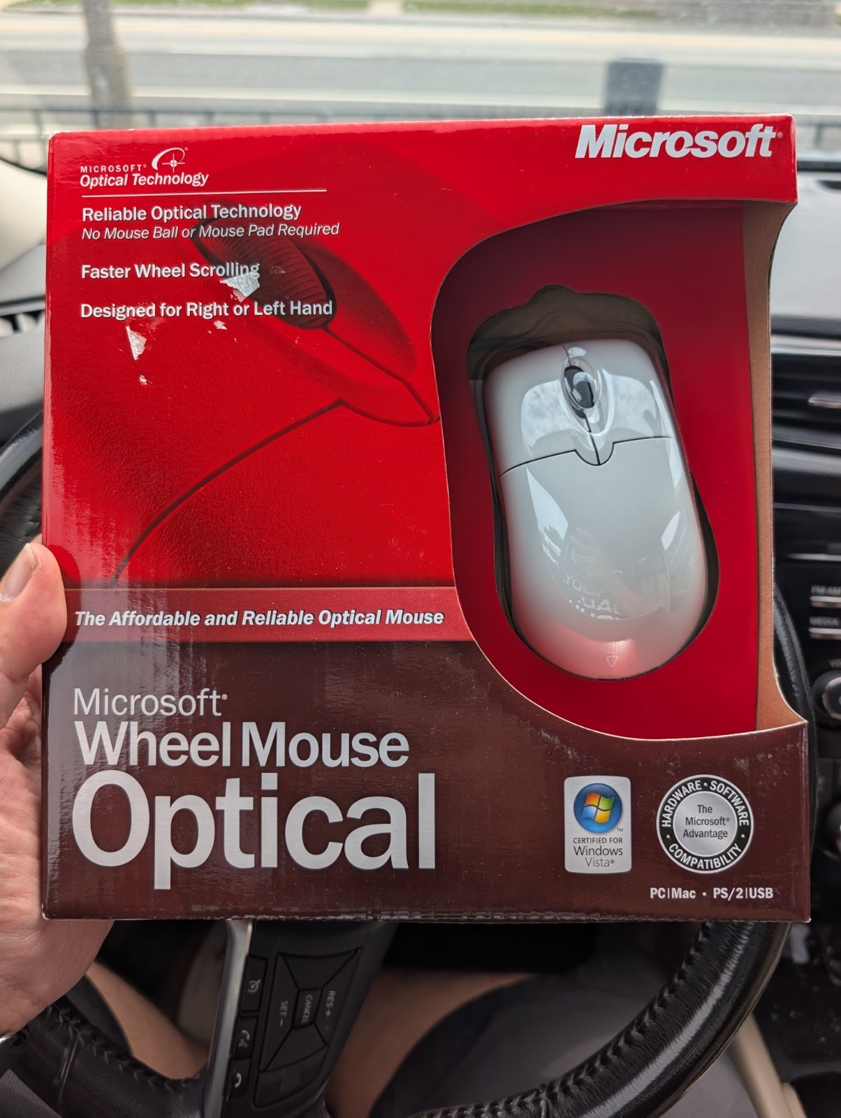 Vtg Microsoft Wheel Mouse Optical Mouse: PC/MAC USB PS2 (NEW SEALED) 