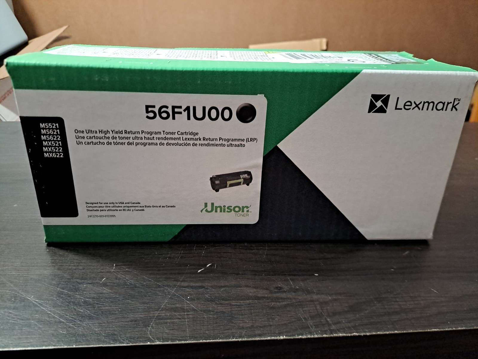 LEXMARK 56F1U00 BLACK ULTRA HIGH YIELD PRINTER TONER MS521MS622 MX622 New Sealed