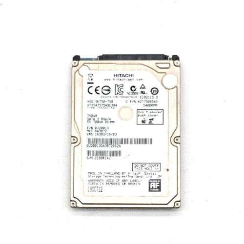 Hitachi Travelstar 750GB 2.5" SATA II HDD HTS547575A9E384  100% Health