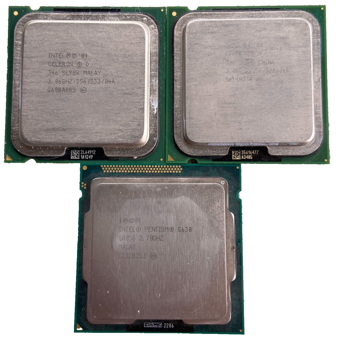 Intel CPU Processor Lot 3  3.06GHz/256/533 Celeron D 346 Pentium G630 2.70GHz