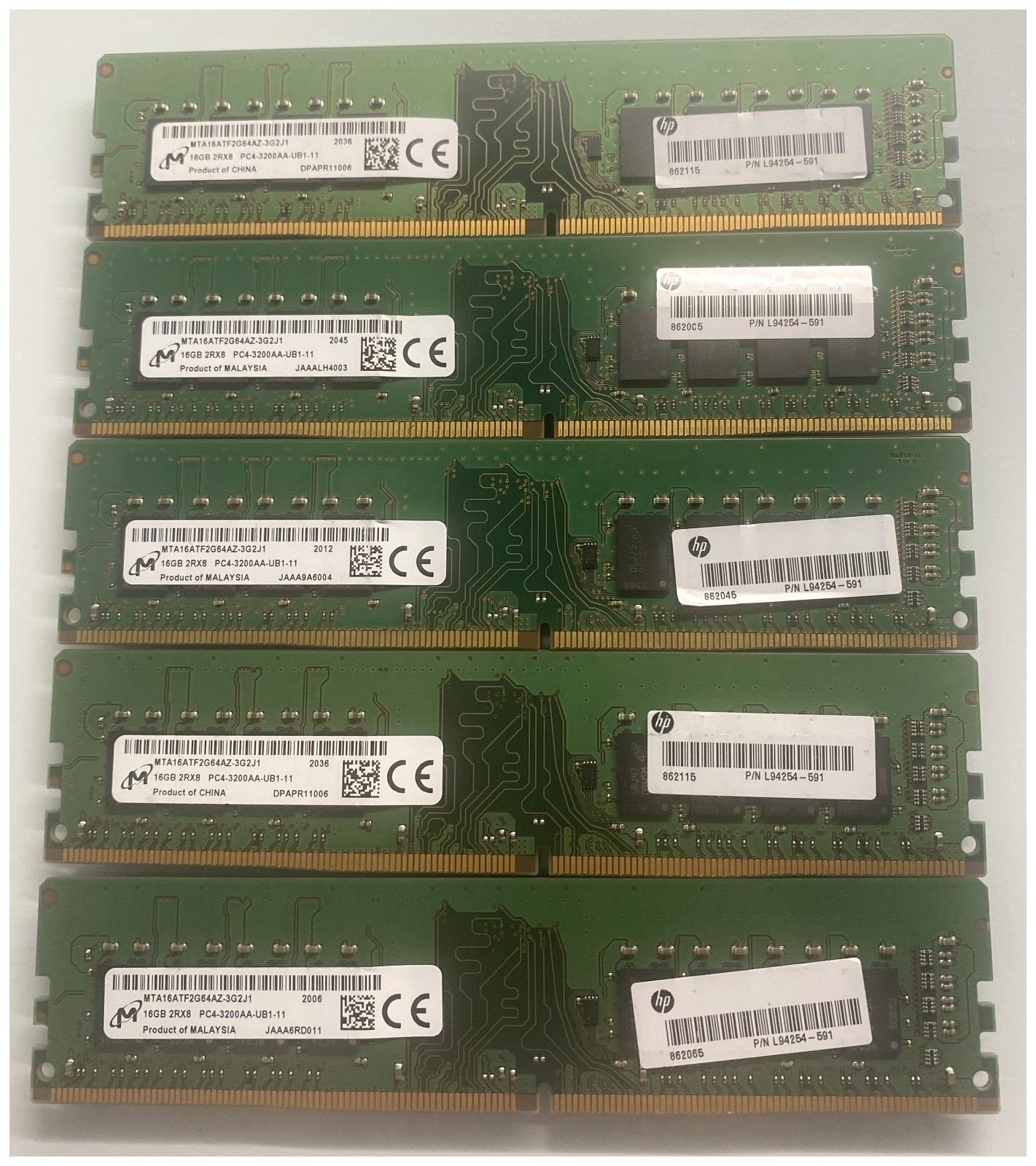 Micron 16GB DDR4-3200AA Desktop RAM Non-ECC MTA16ATF2G64AZ-3G2J1 TESTED