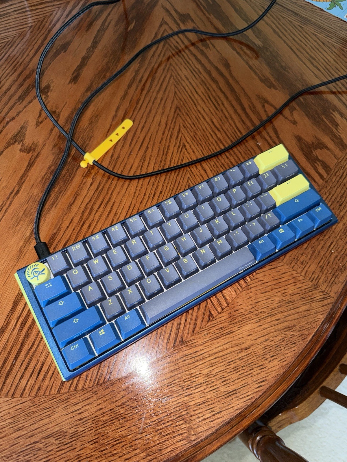 Ducky One 3 Mini Daybreak Blue, Gray, and Yellow Gaming Keyboard