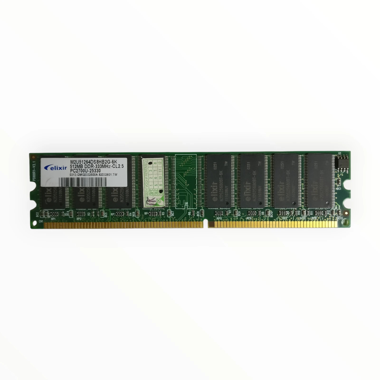 Elixir 512MB DDR333 PC2700 Desktop RAM CL2.5 184-Pin