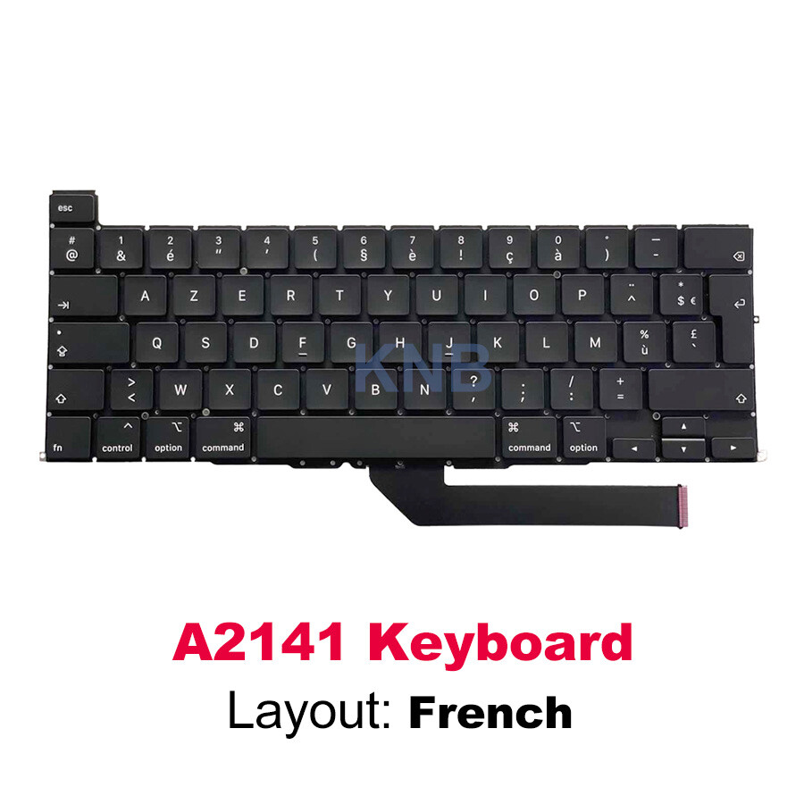 New AZERTY French Layout For MacBook Pro Retina 16" A2141 Keyboard 2019 Year