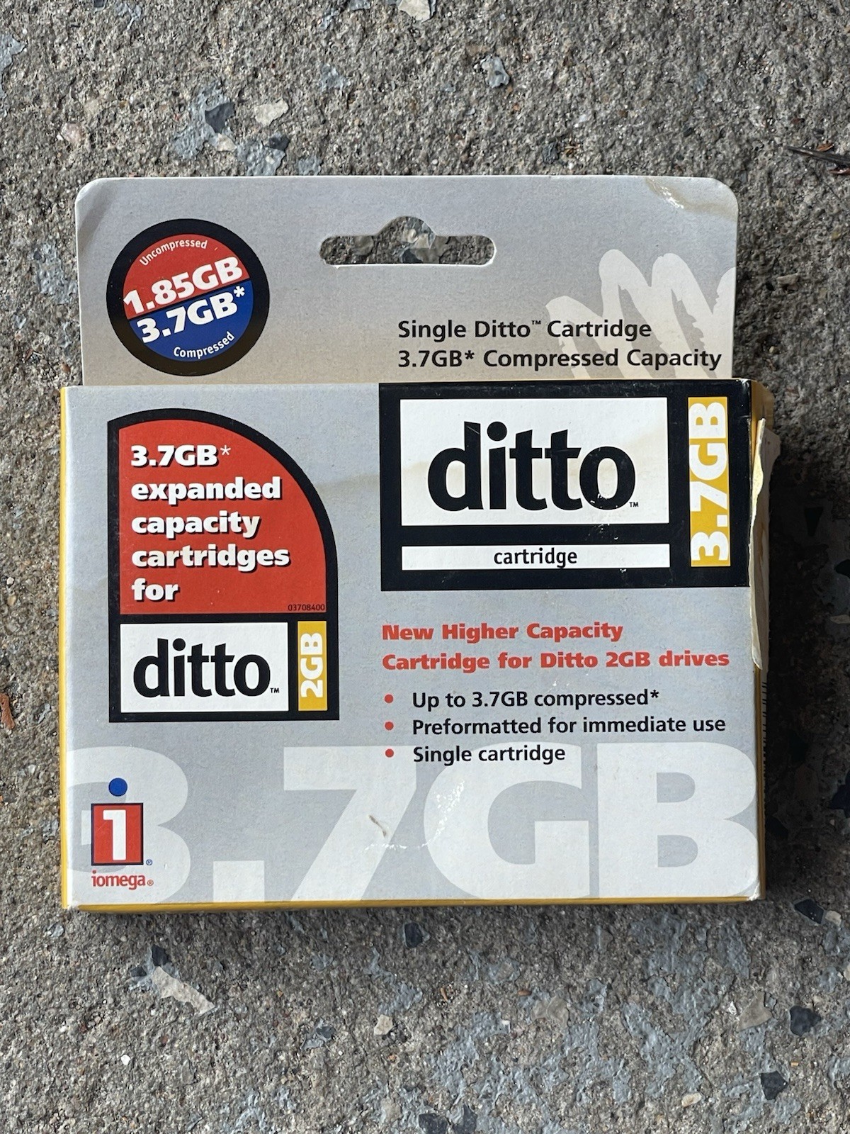 Vintage Iomega Ditto 3.7GB Data Cartridge NIB 1.85GB Tape Backup