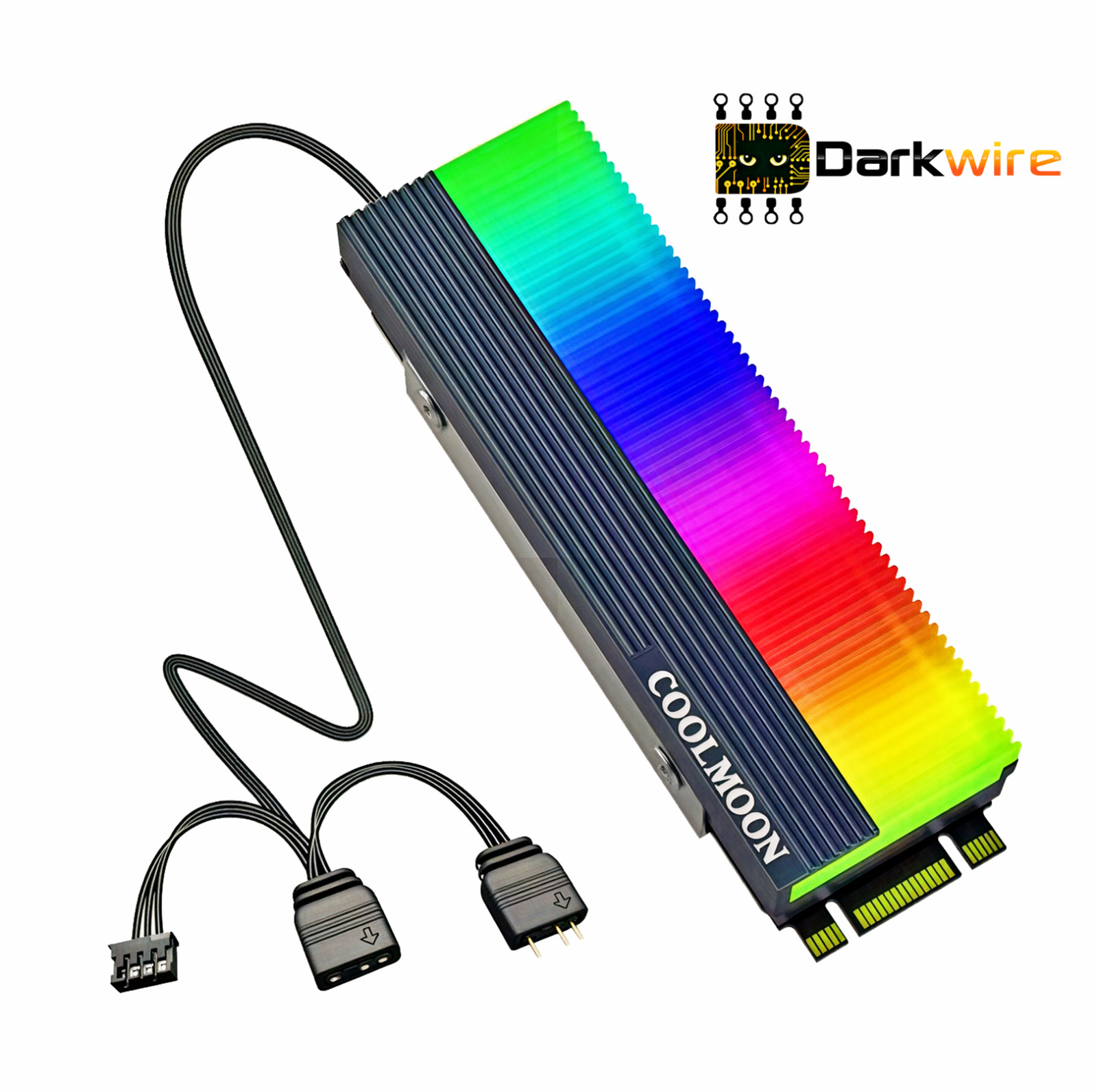 M.2 2280 SSD ARGB LED Heatsink with Thermal Pad - Amazing Colours - 5v 3pin