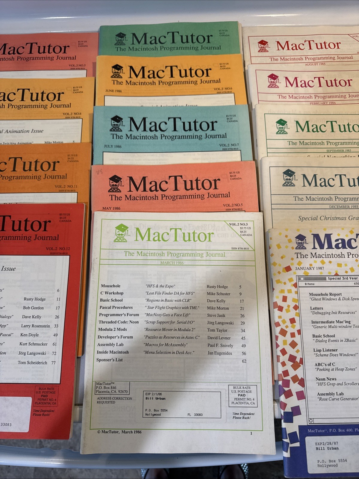 MacTutor The Macintosh Programming Journal No.  1985-1986 Originals