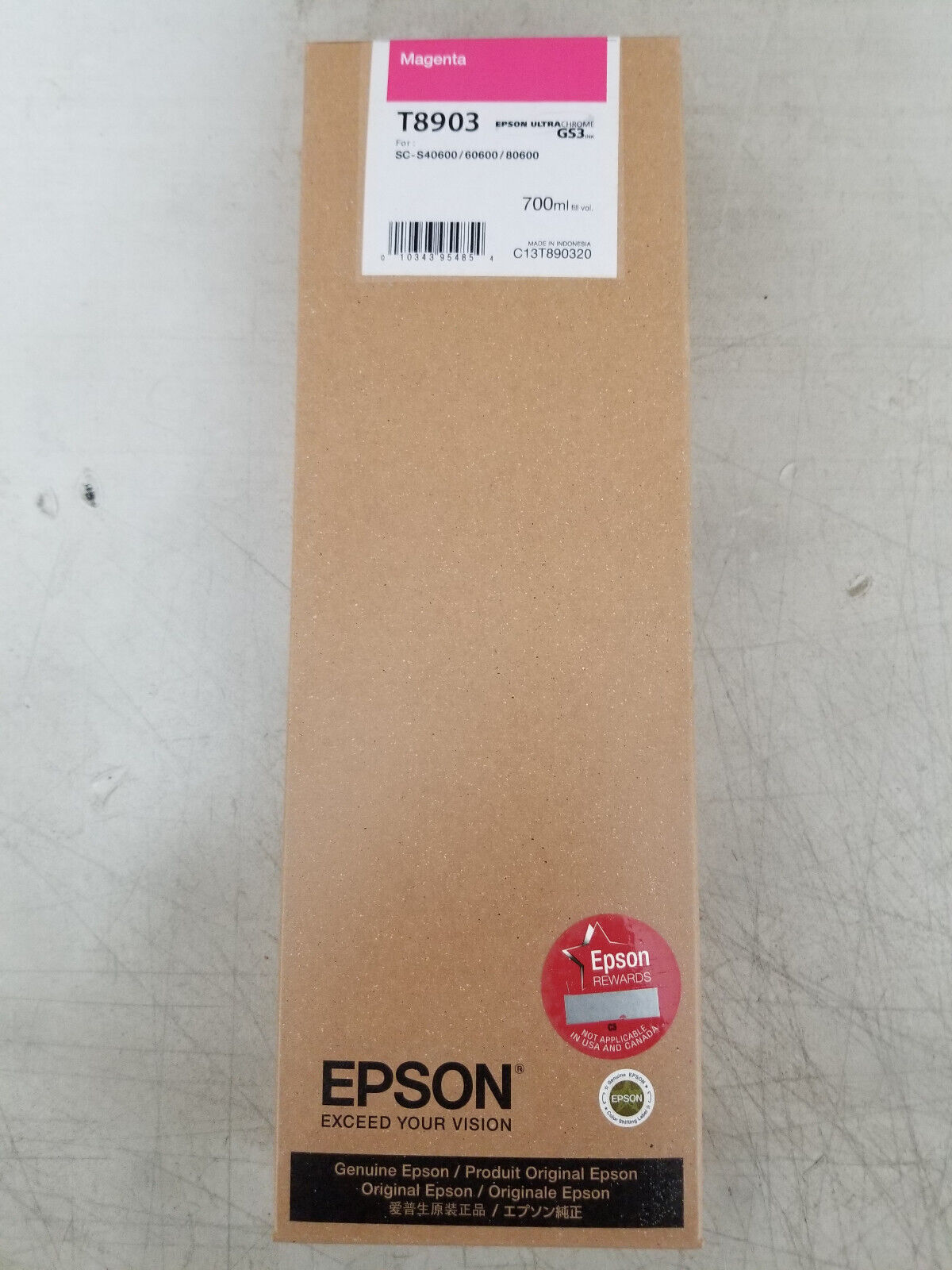 GENUINE Epson GS3 Magenta Ink 700ml (T8903) for S80600, S60600, S40600