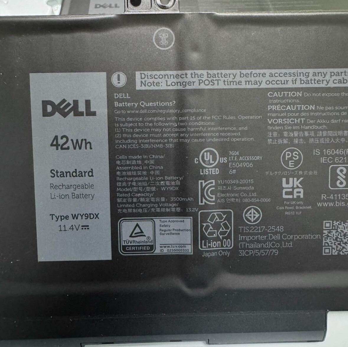 Genuine 42WH WY9DX Battery For Dell Latitude 5420 5520 005R42 0M3KCN 01K2CF NEW