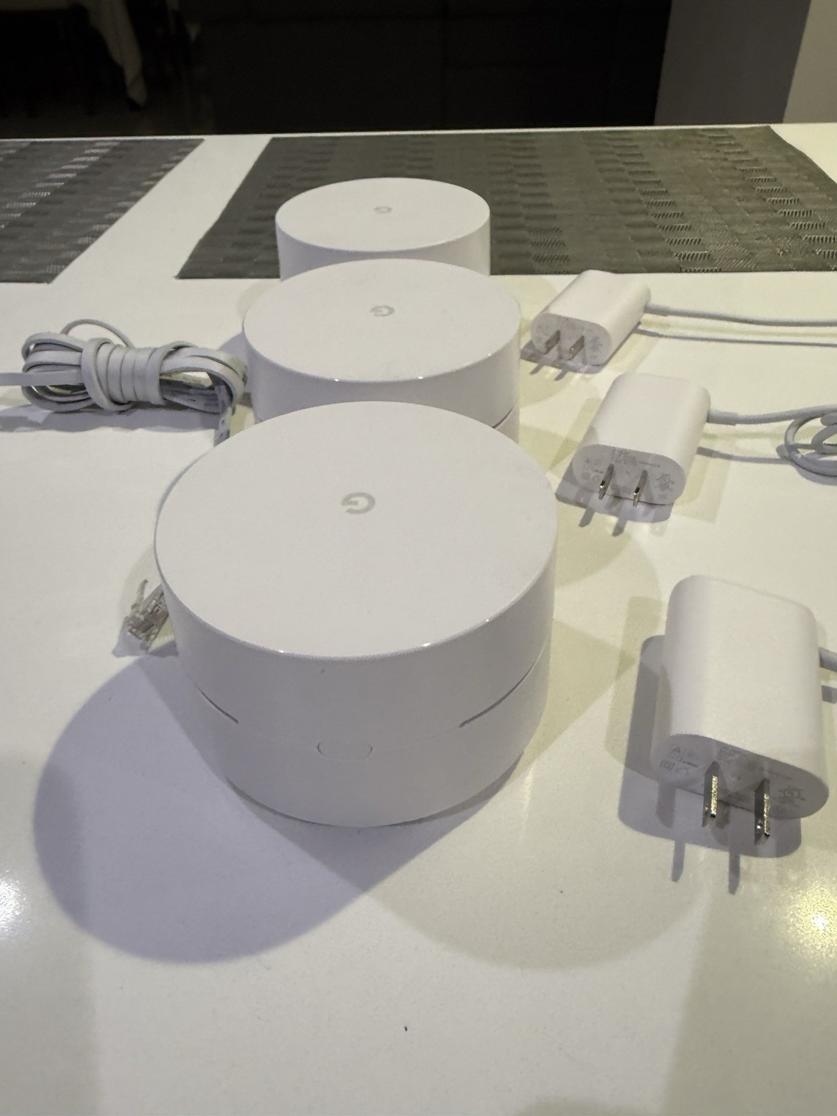 Google AC-1304 WiFi Mesh Router 3-Pack W/ Power Cords