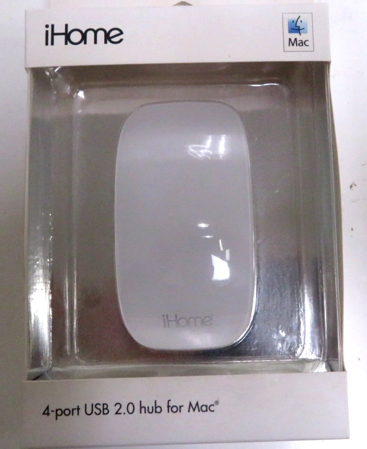 NEW iHome IMAC-U100W 4-Port USB 2.0 Hub – White  Genuine OEM