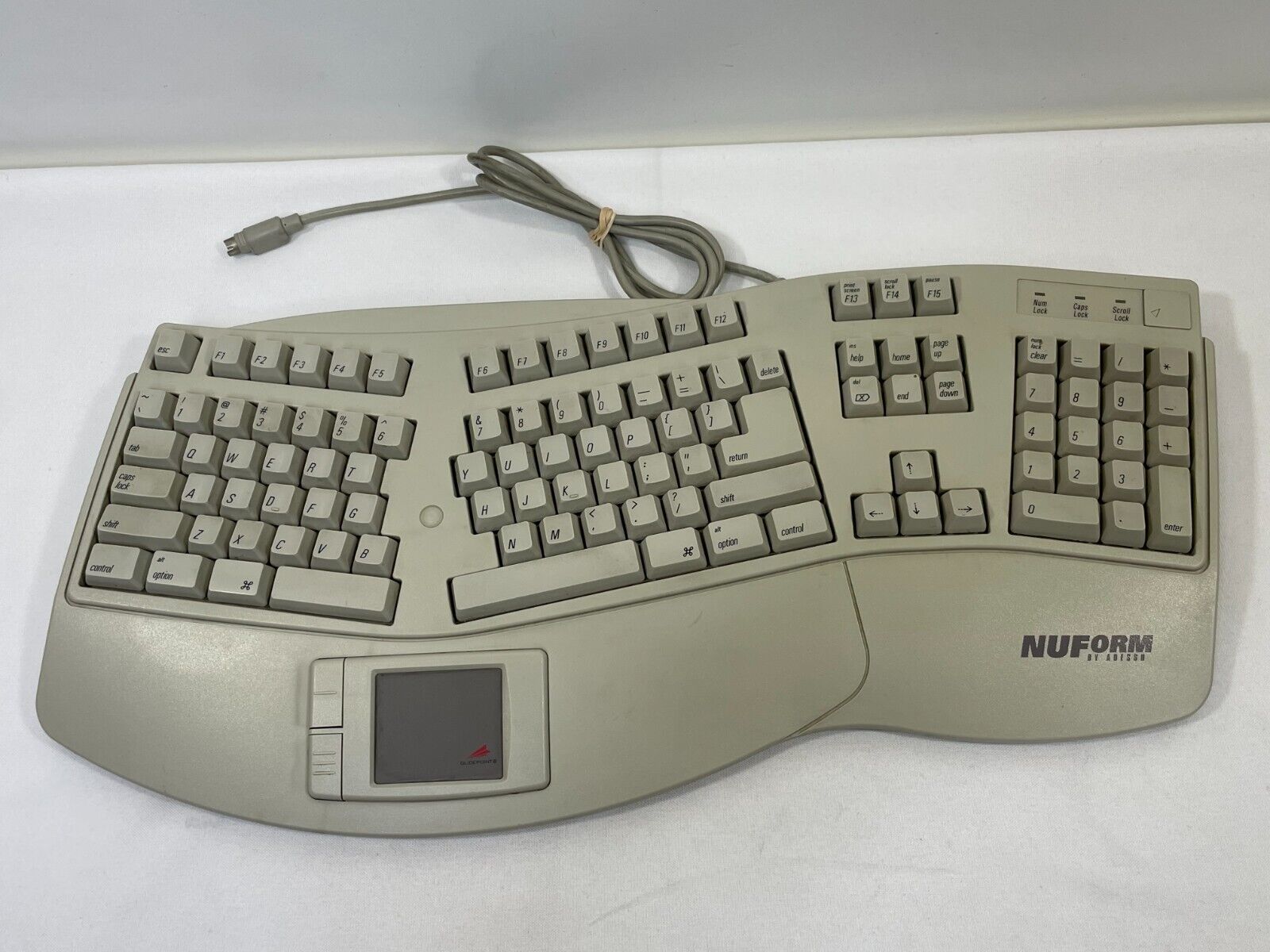 Vintage NuForm Extended Ergonomic Keyboard by Adesso AEK-503T Wired PS/2 PS2