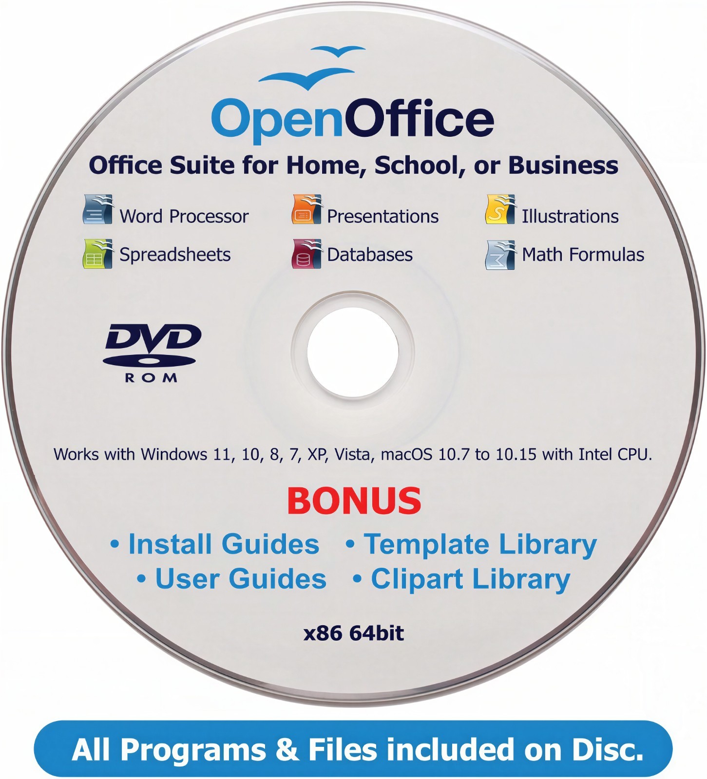 OpenOffice Suite 2026 LATEST DVD/USB