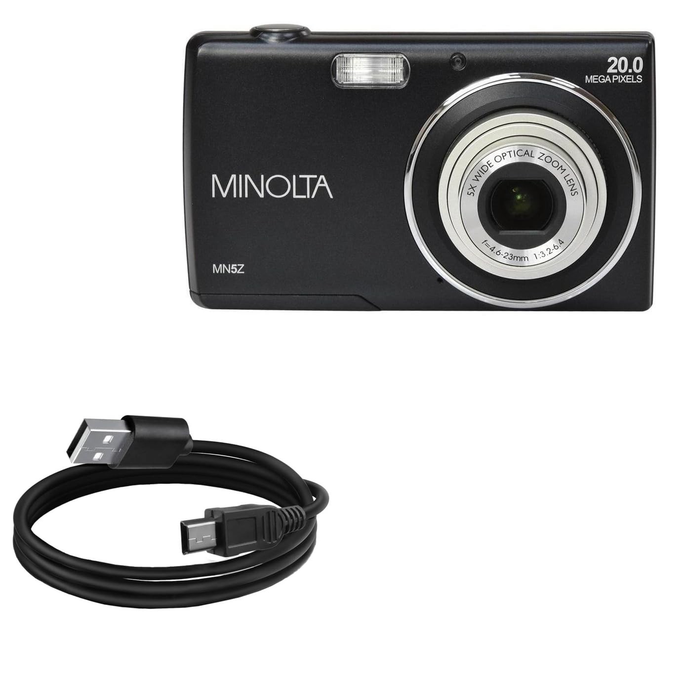 BoxWave Cable Compatible with Minolta MN5Z - DirectSync Cable, Durable Black