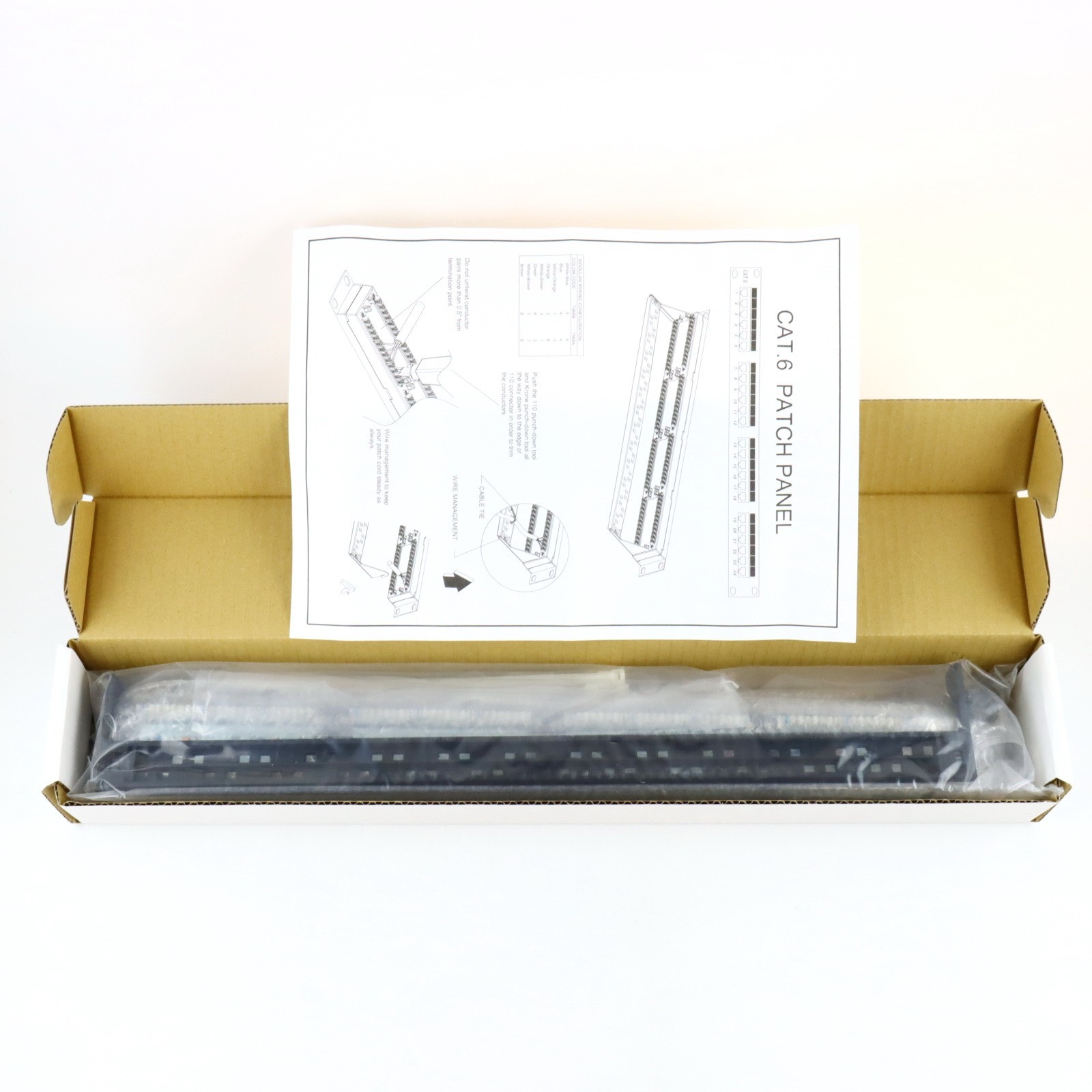 Liberty LPP624P Cat6 24-Port 1U Rackmount Patch Panel w/ Cable Management Bar