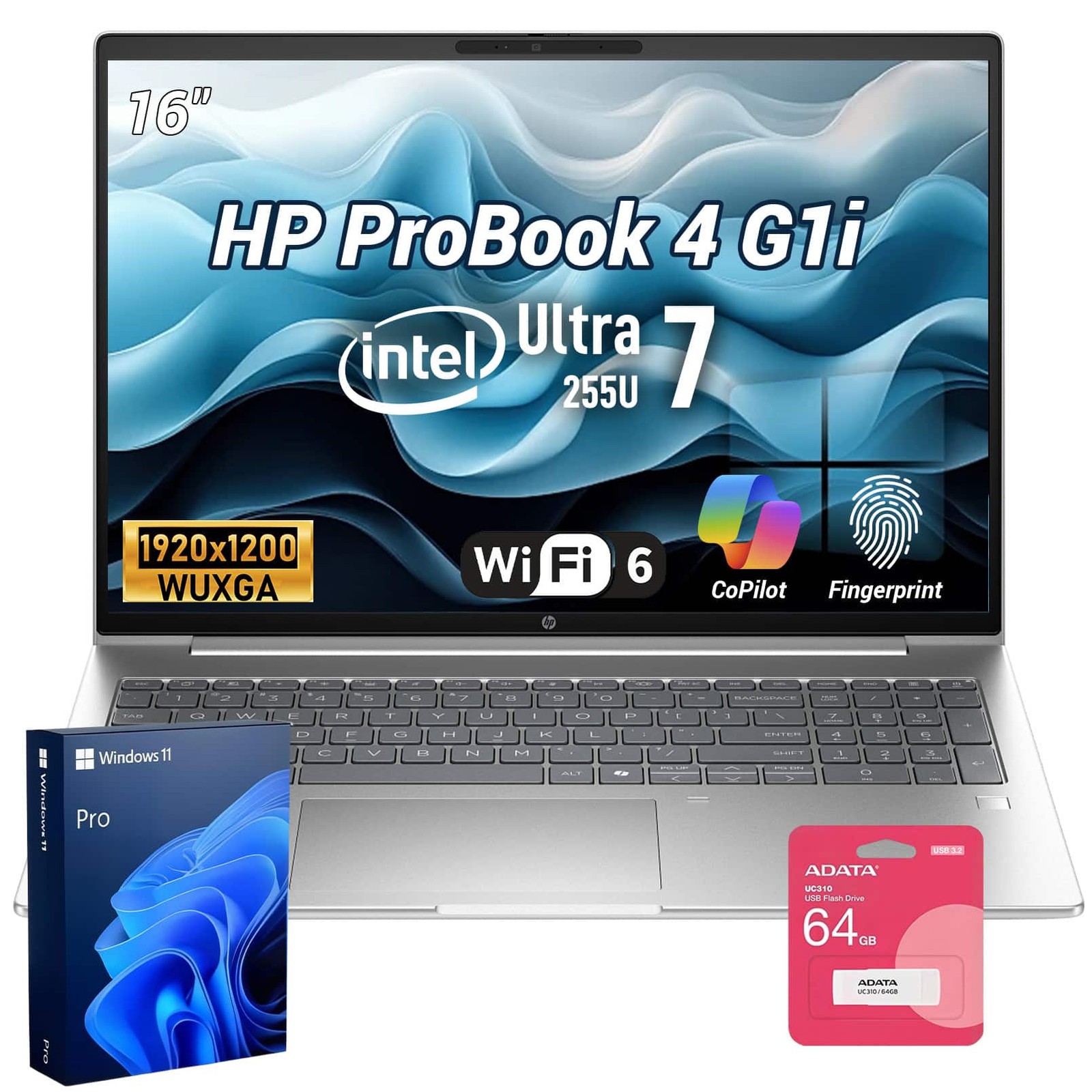 HP - Upgraded - ProBook 4 16 in FHD+ - Core Ultra 7 255U - 32GB RAM 1TB SSD