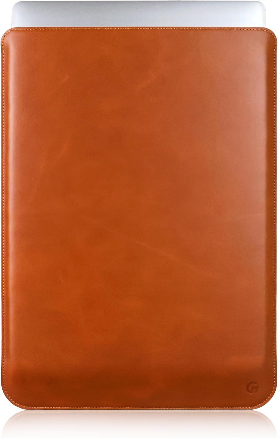 Genuine Full Grain Leather Laptop Sleeve for MacBook Pro & Air 13, 14, 15, 16 In