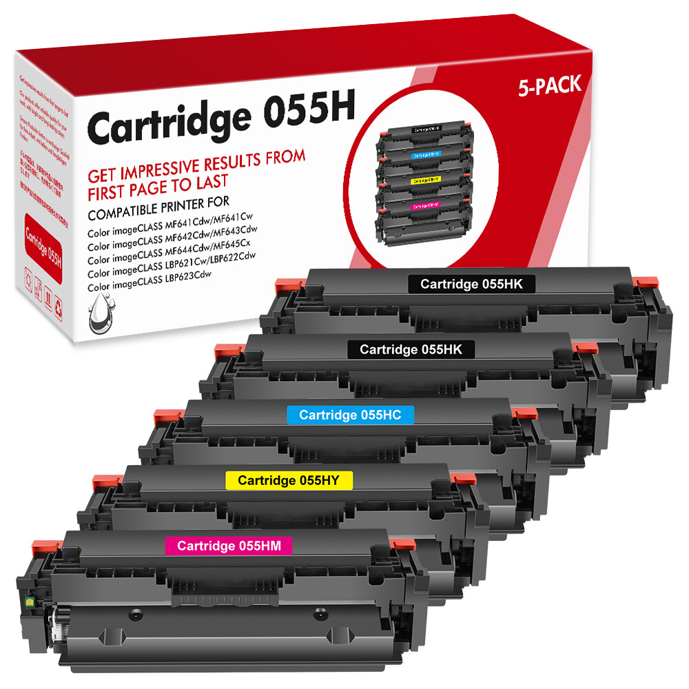4 PCS Toner for Canon 055H imageClASS MF742Cdw MF743Cdw MF746Cx LBP663 with Chip