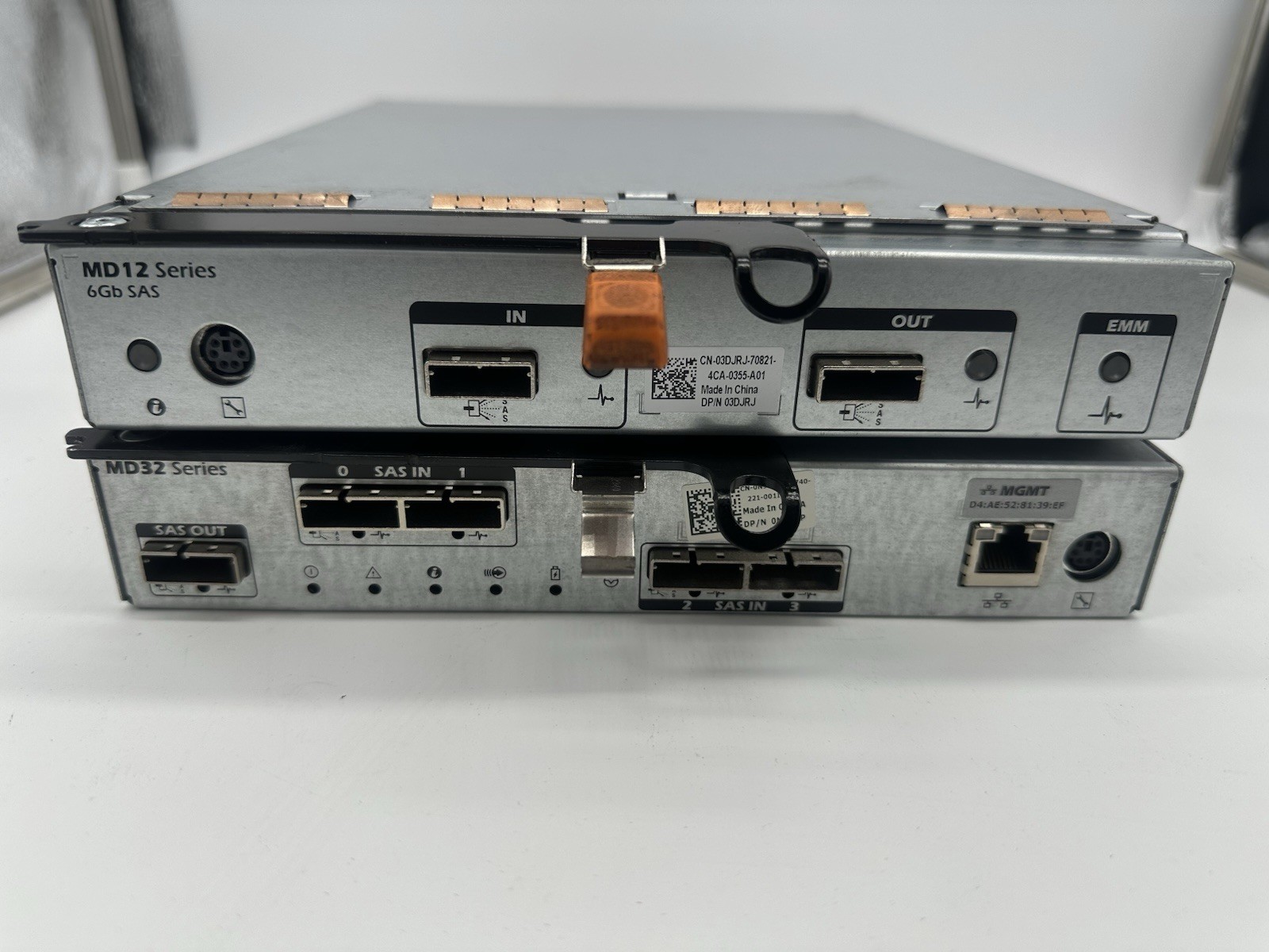 Dell E02M PowerVault MD3200/ MD32 SAS RAID Controller and E01M 6GB SAS MD12