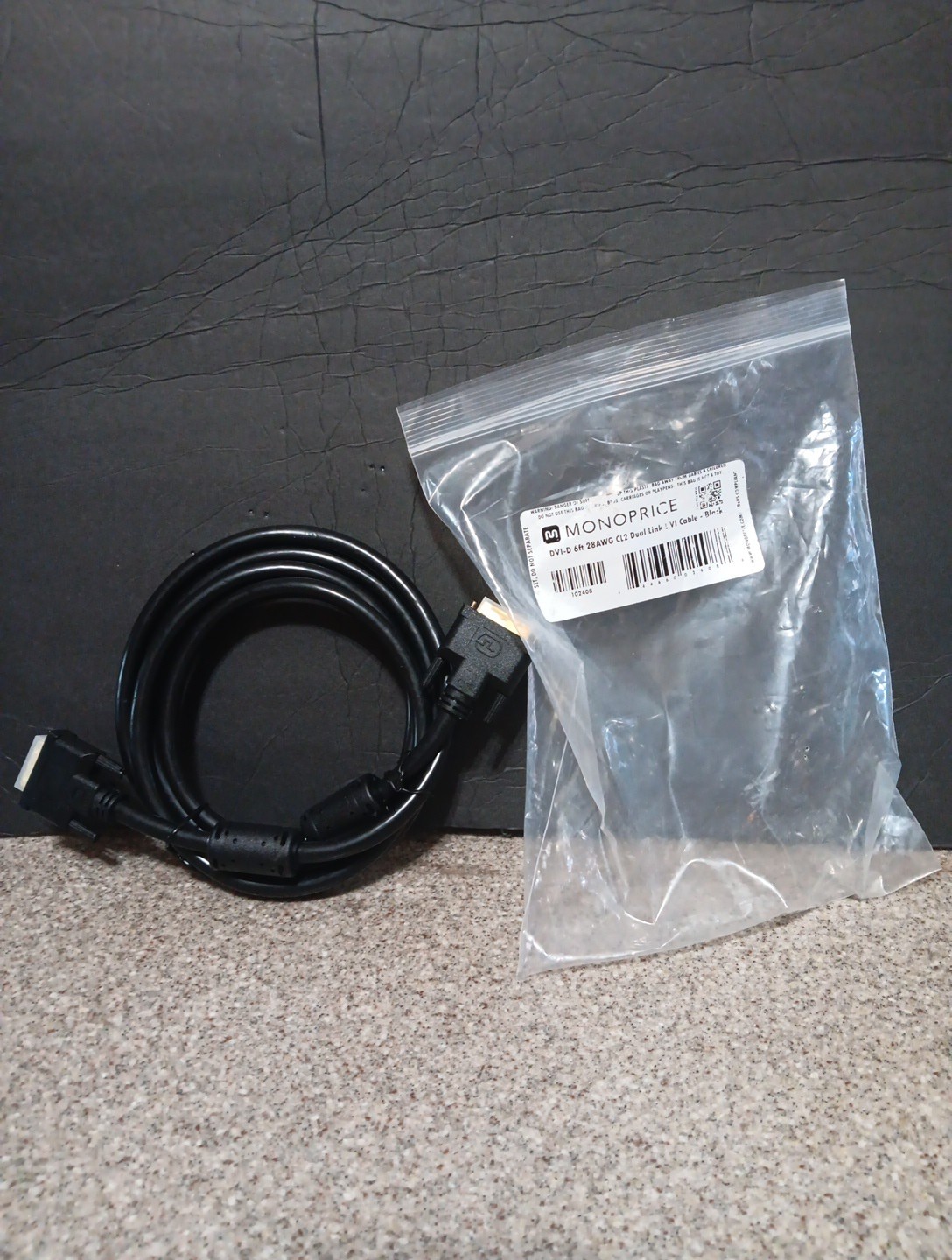 Monoprice 2408  6ft 28AWG CL2 Dual Link DVI-D Cable - Black