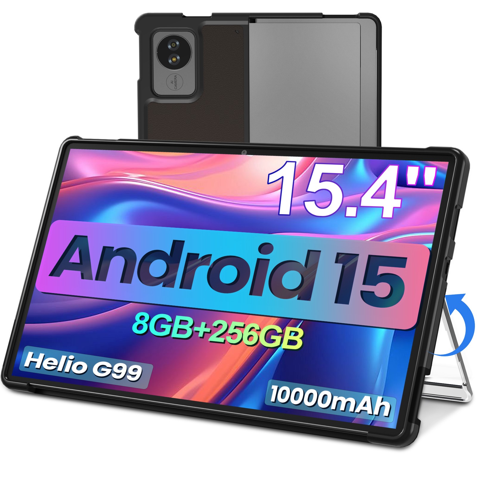 Jumper 15.4" Tablet ARM Mali-G57 Android 15 10000mAh 8GB RAM 256GB ROM 4G LTE