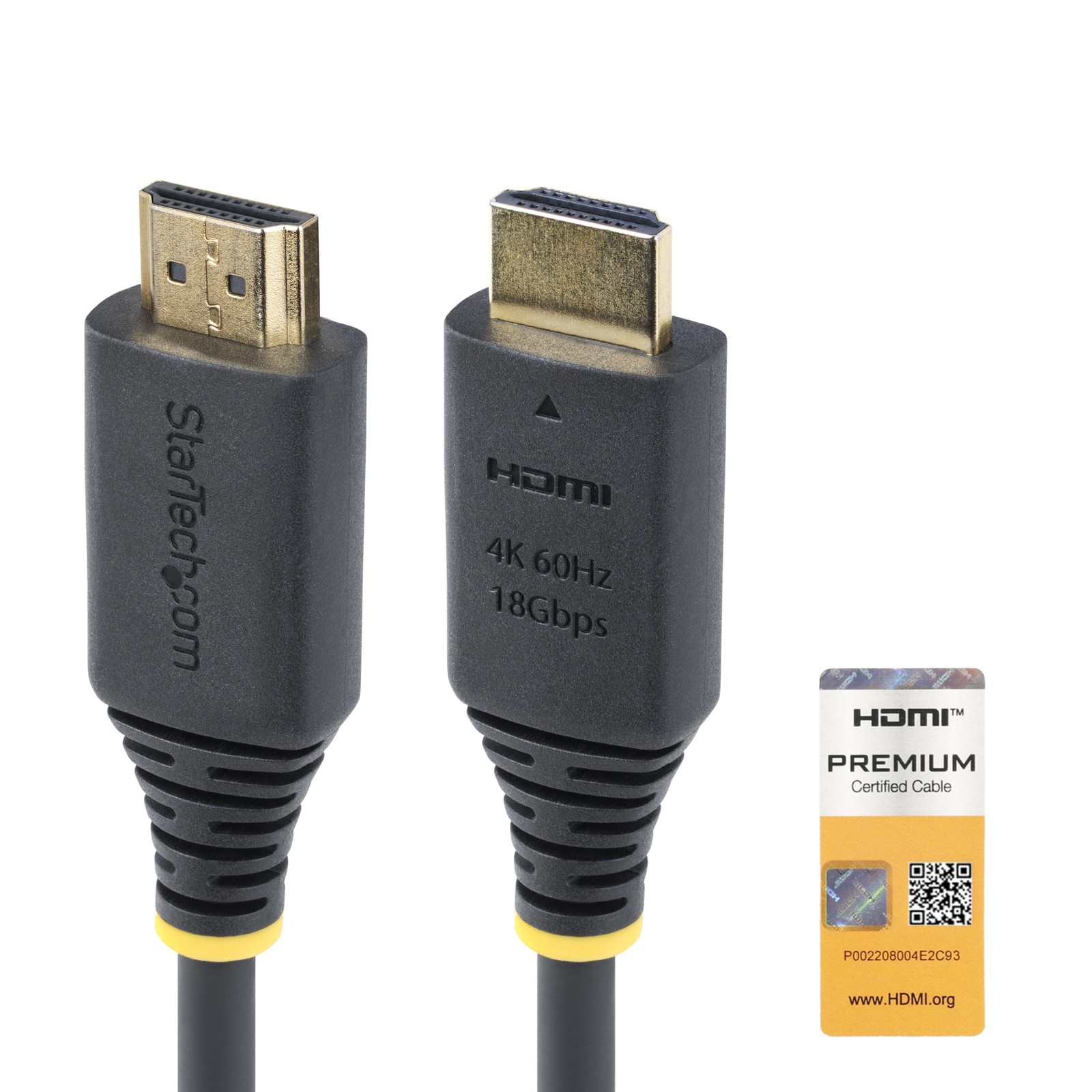 StarTech HDMI2CABLE4K60150C 1.5m HDMI 2.0 Cable 4K 60Hz Black