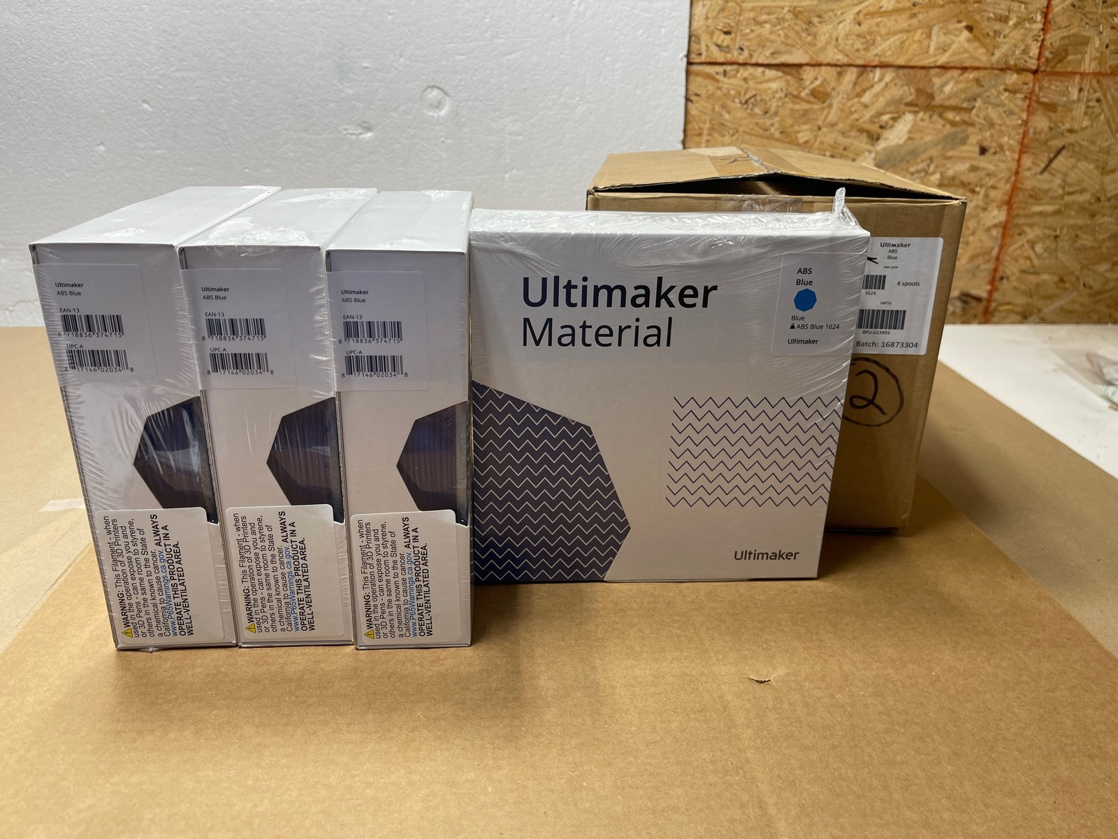 4x Lot Genuine Ultimaker Material 1624 ABS BLUE 2.85mm 750g