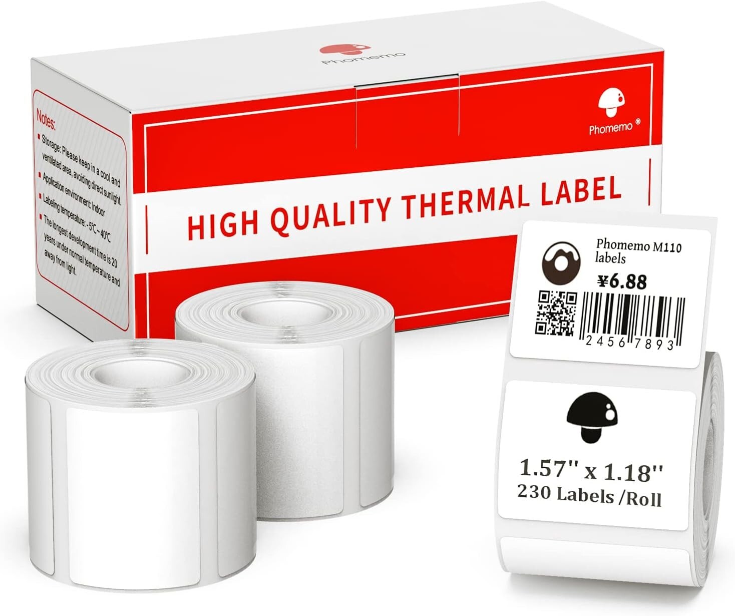 3 Rolls 40x30mm Sticker Label Self-Adhesive  Paper for Phomemo M110/M100 Printer