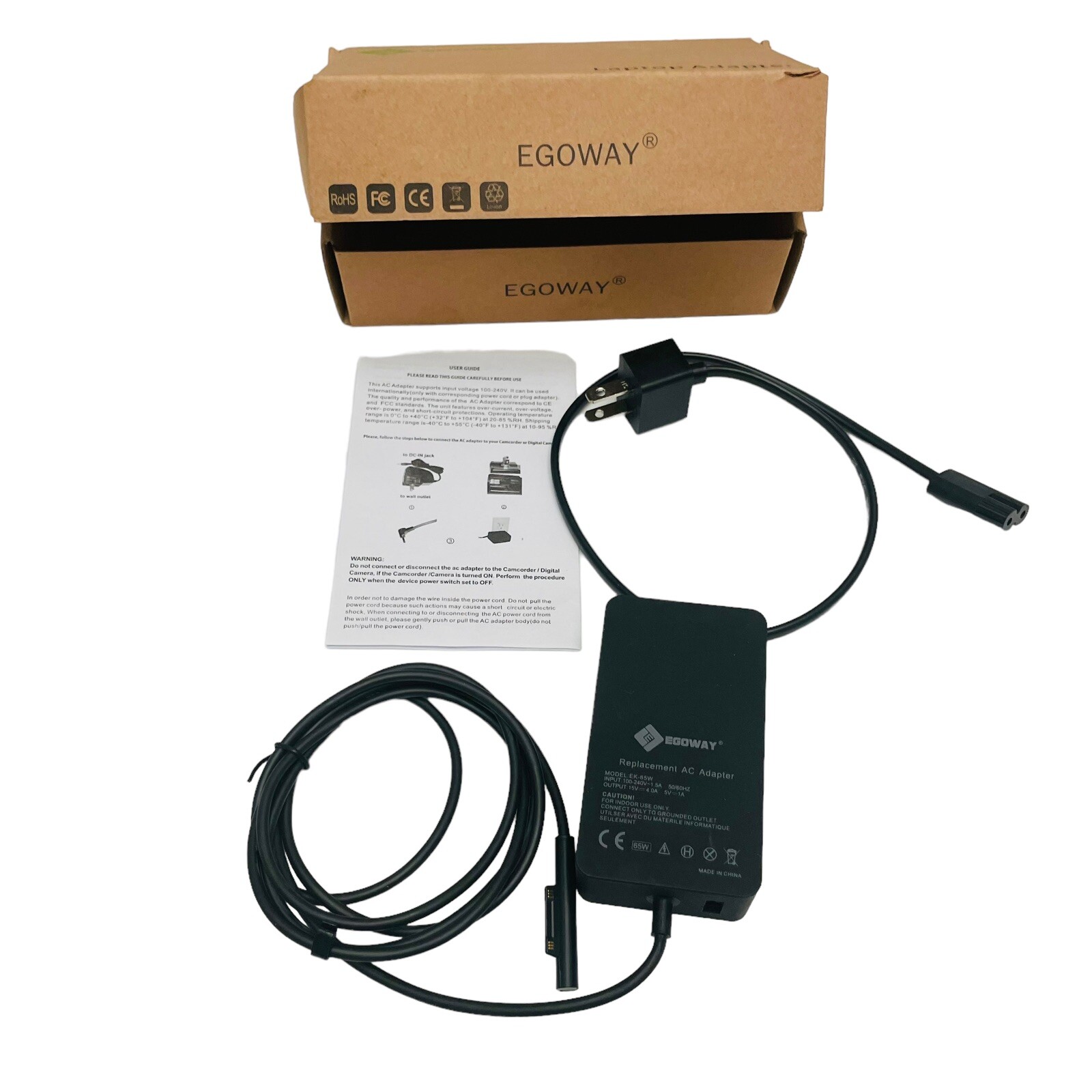 Egoway EK-65W Replacement Power Adapter Output 15V 4A 5V 1A 6 Pin Connector