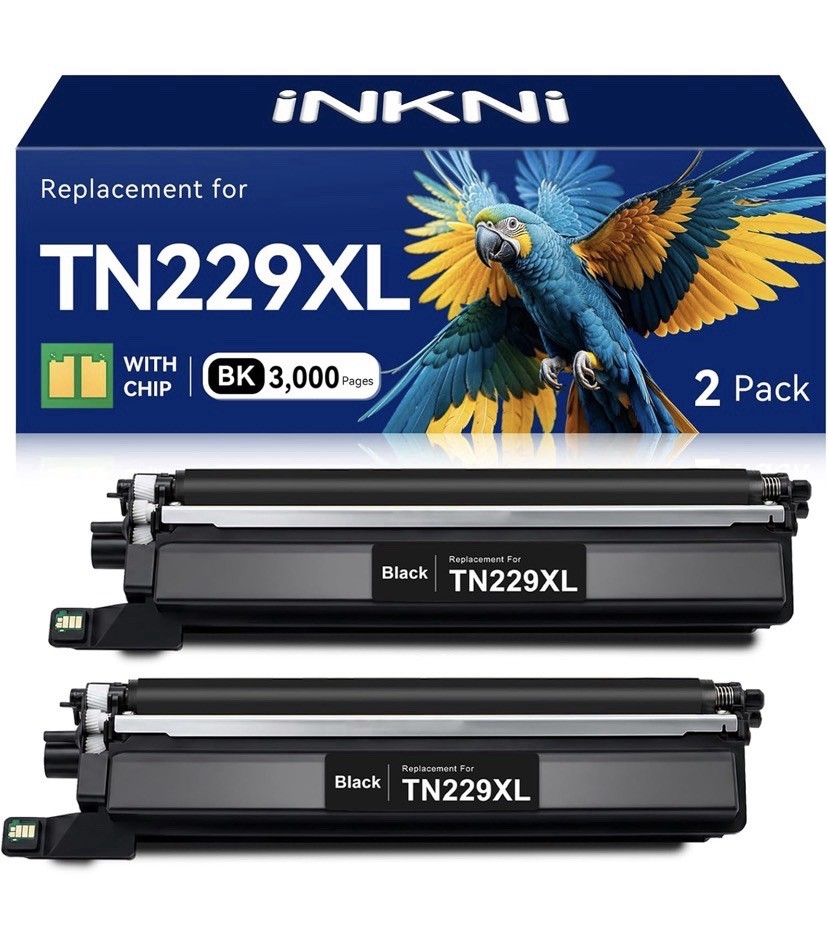 TN229 / TN229XL High Yield Toner Cartridge (2-Black) Replacement for Brother