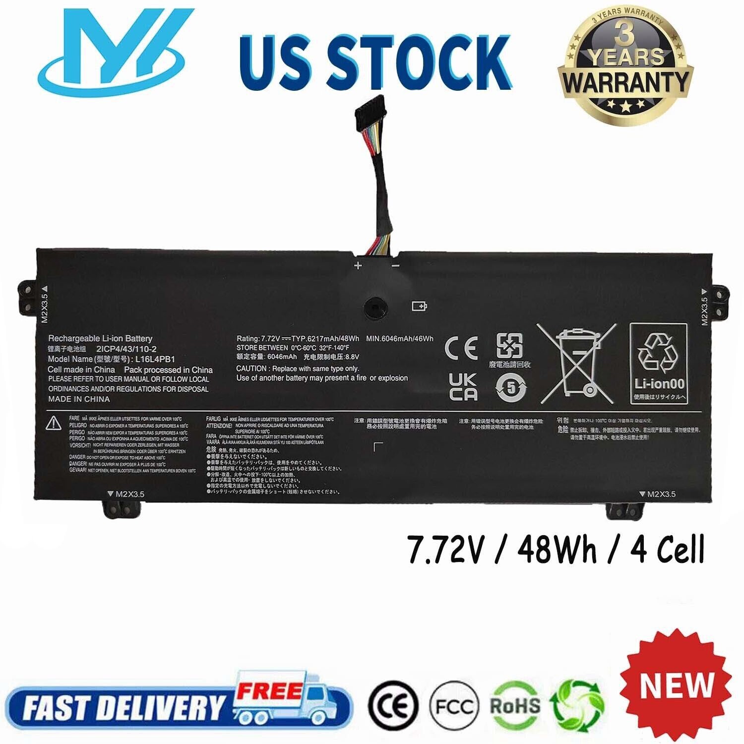 ✅New L16L4PB1 L16C4PB1 L16M4PB1 Battery For Lenovo YOGA 720-13IKB 730-13IKB