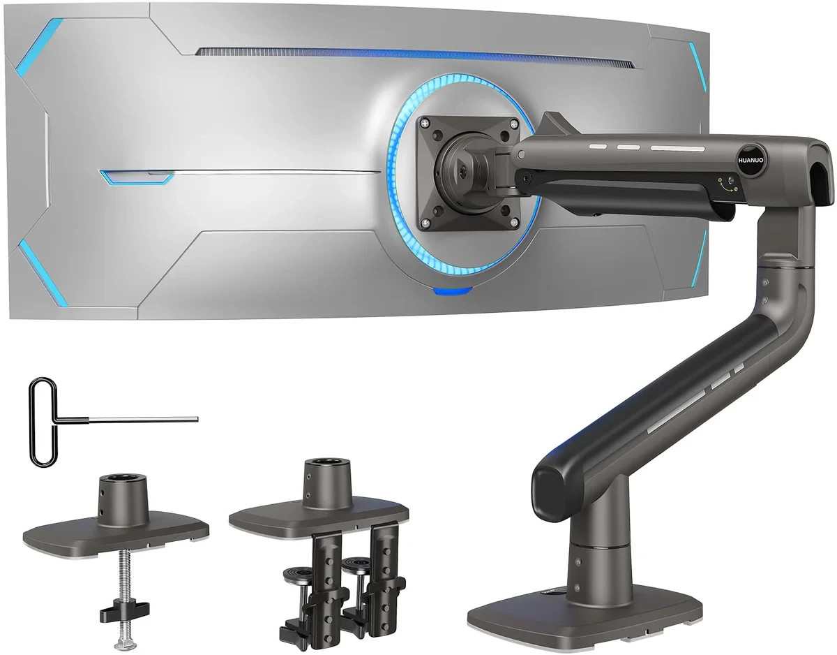 HUANUO TitanLift Heavy Duty Monitor Arm 17-49 Inch 44 lbs Ultrawide Gaming Mount