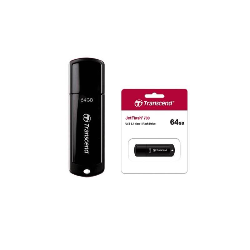 100 Count 64GB Transcend JetFlash 700 USB3.1 Flash Drive Black