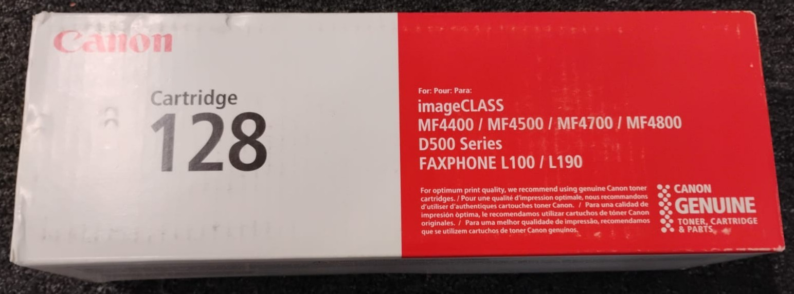 Canon 128 Black Cartridge 3500B001 MF4400 MF4500 MF4700 MF4800 D500 - New , P2