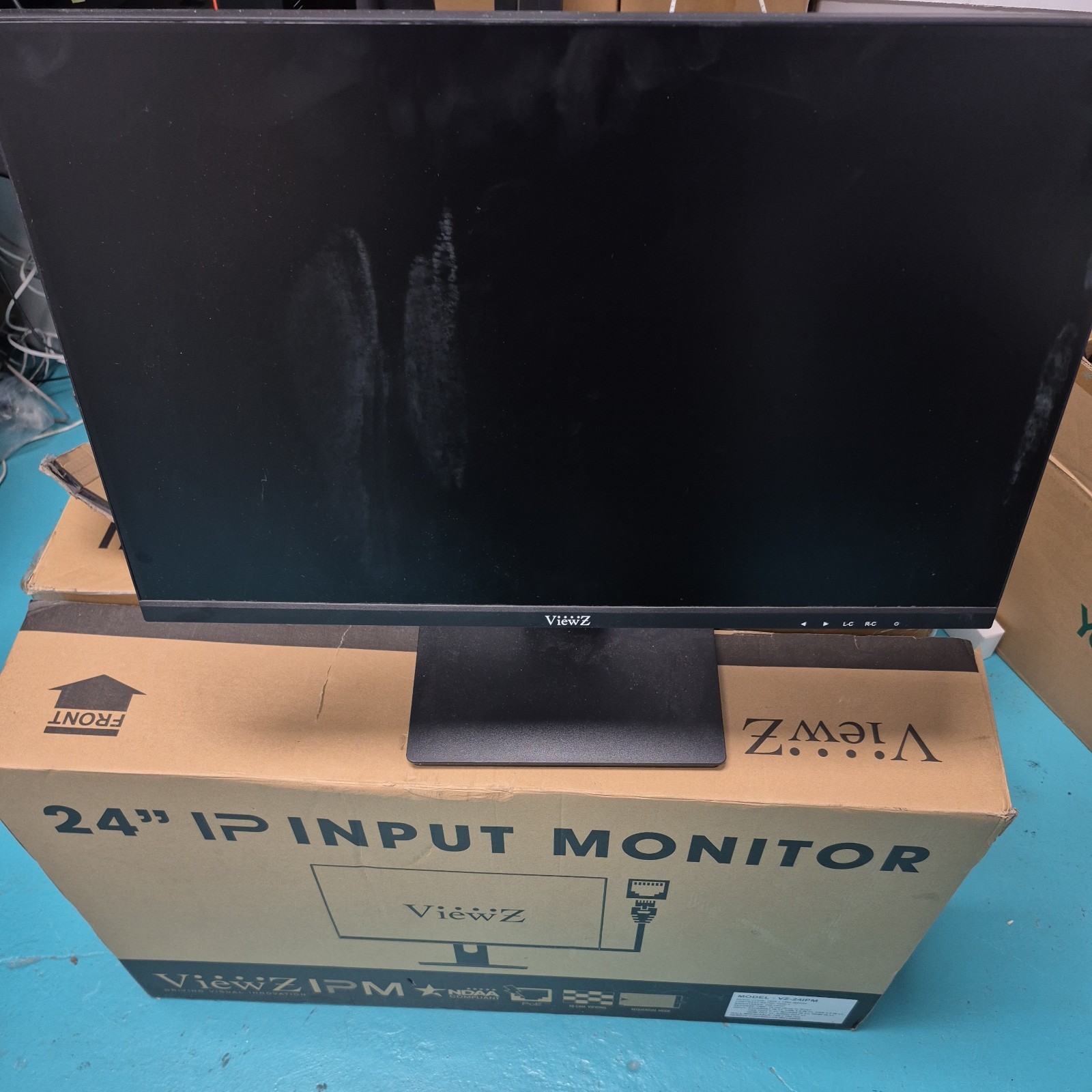 Lot of 3 ViewZ - VZ-24IPM - 24" 1080p monitor for viewing IP Cameras  - 16 ch
