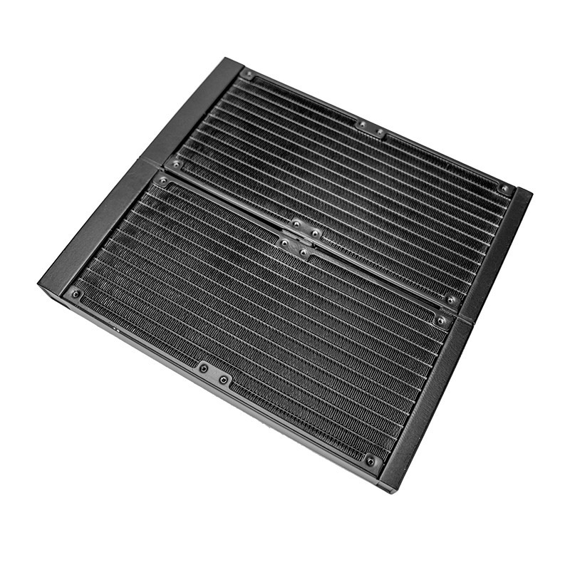 Dual Row Aluminum PC Water Cooling Radiator 240mm G1/4 Black Slim for 120mm Fans