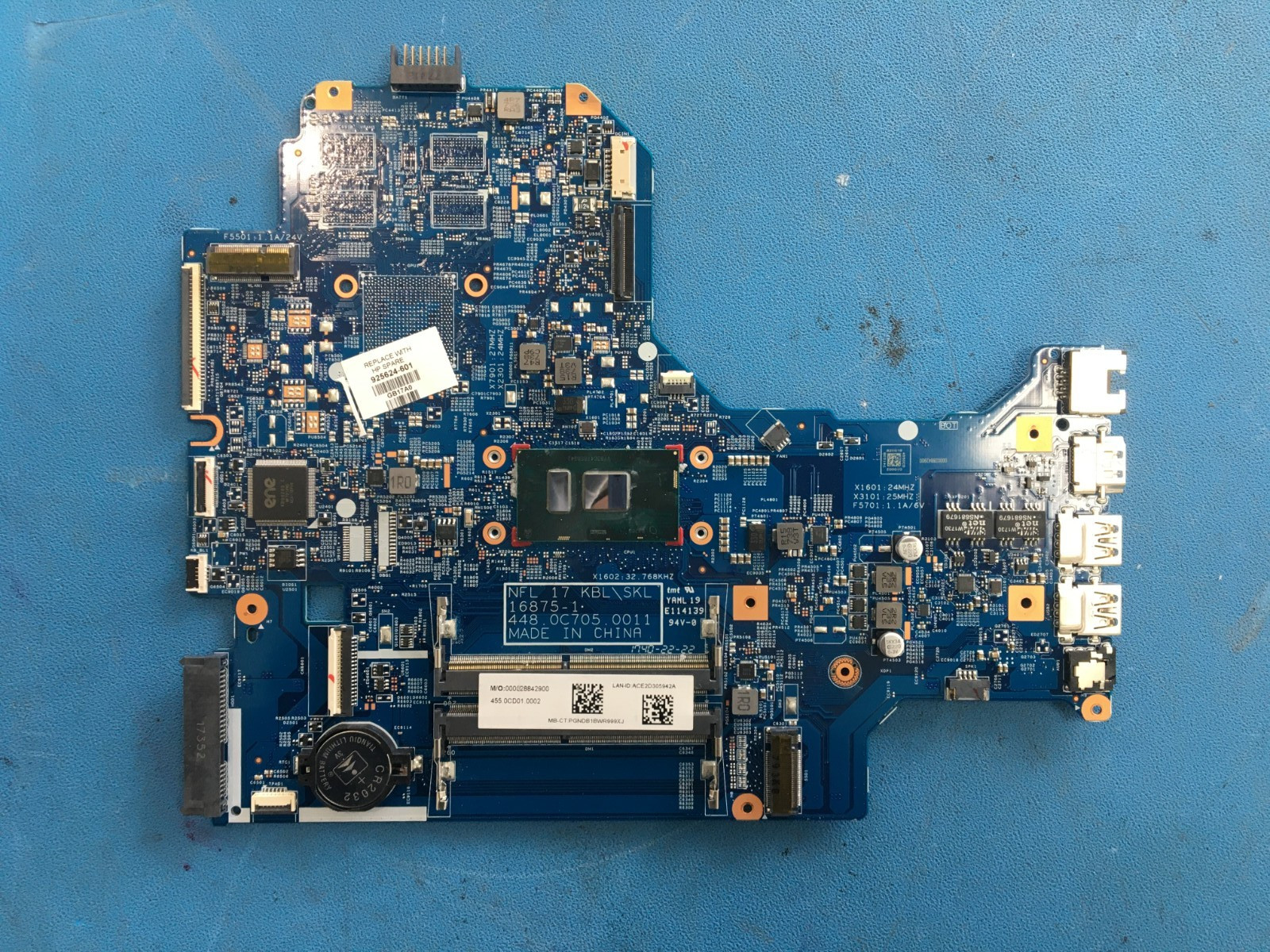 925624-601 455.0CD01.0002 HP MOTHERBOARD INTEL I5-7200U 17-BS 17-BS028CY