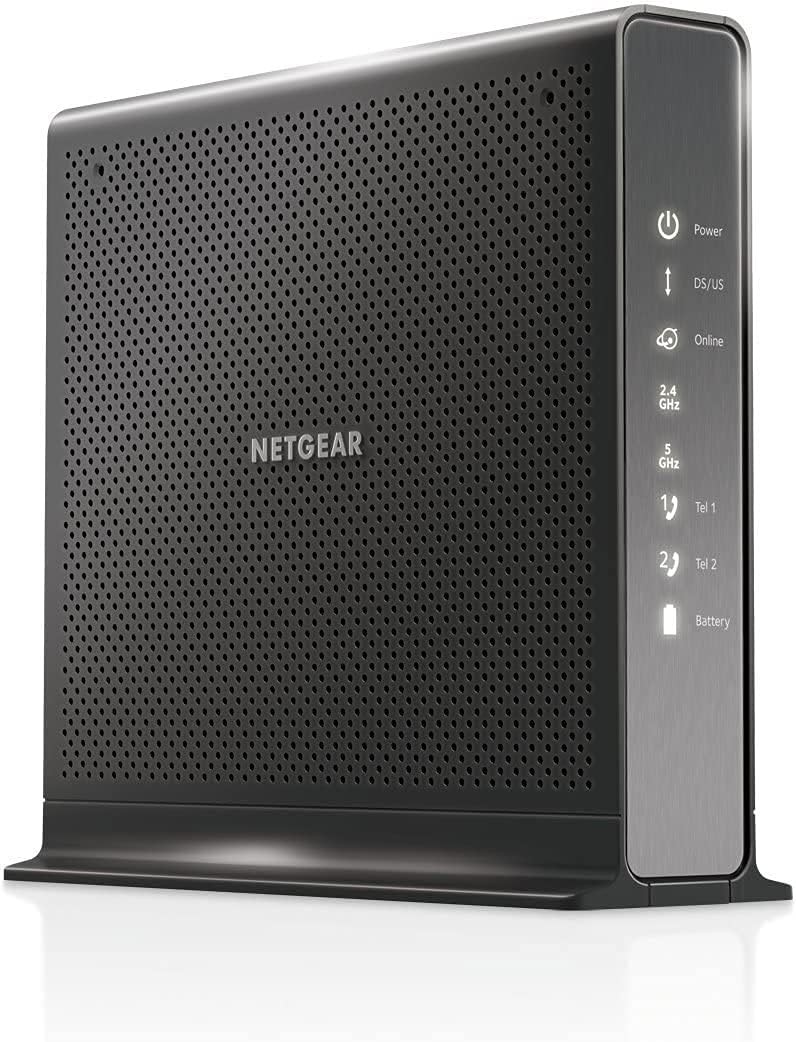 Black - NETGEAR Nighthawk Cable Modem WiFi Router Combo with Voice C7100V