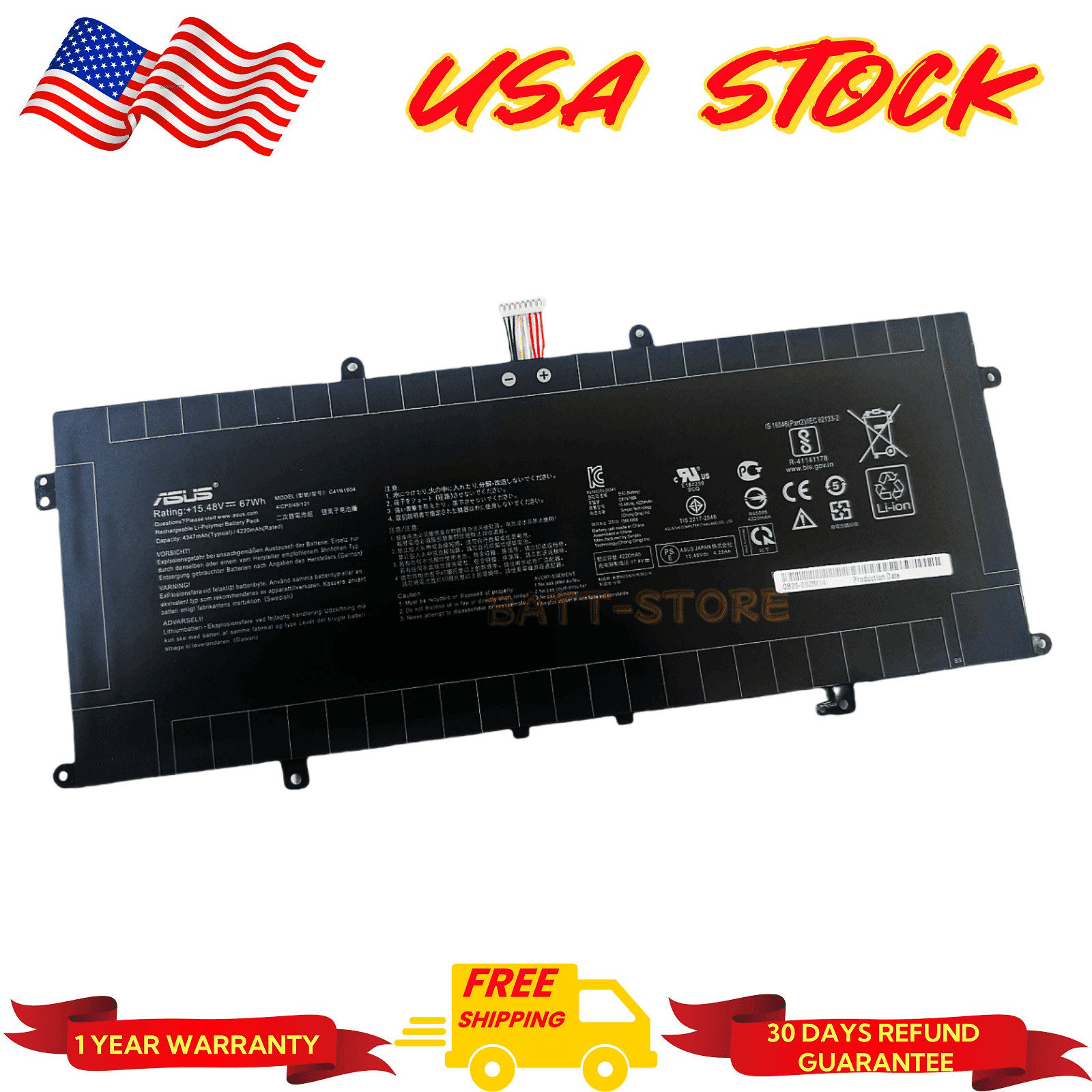 ORIGINAL C41N1904 Battery for Asus ZenBook 13 BX325JA UM325SA UM325UA UX325EA