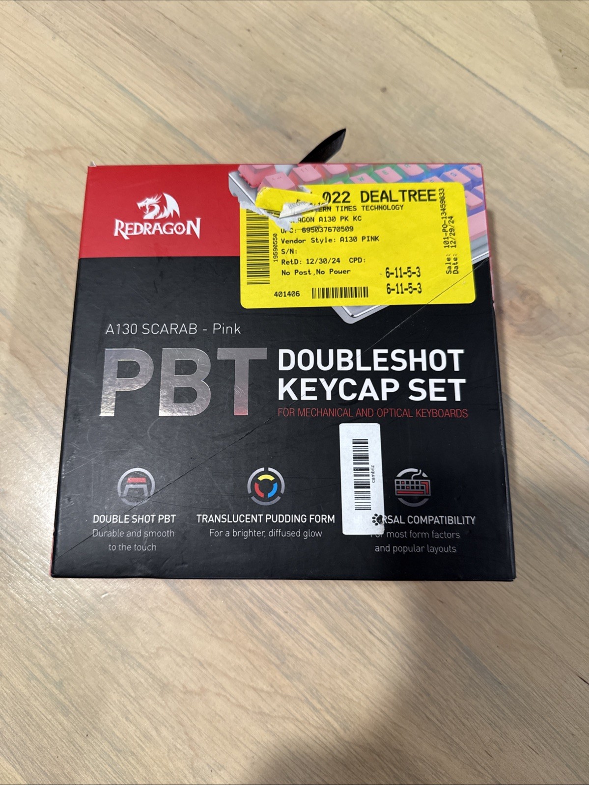 Redragon A130 Scarab PBT DoubleShot 104 Keycap Set, Pink