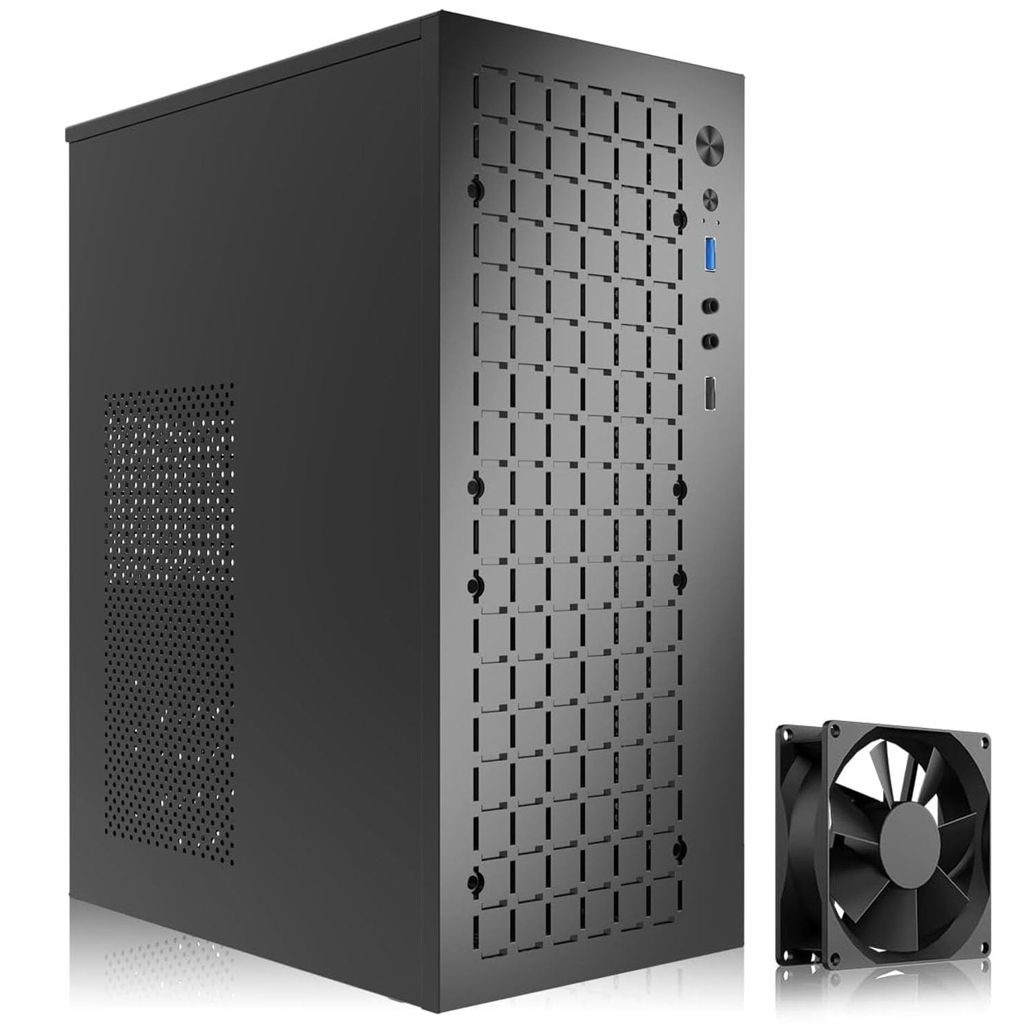 TGDGAMER MATX Micro ATX Case, High Airflow Slim PC Case with 80mm BLACK